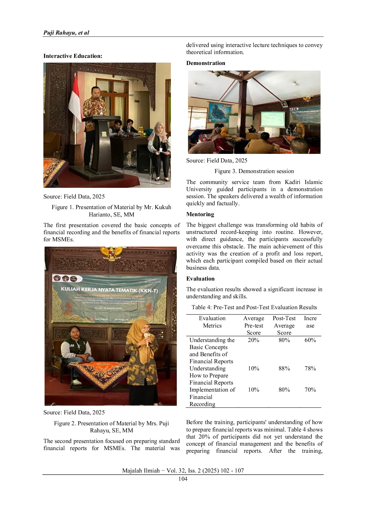 JURIS Financial Literacy Through Financial Reporting Training for MSMEs In Tugu Village