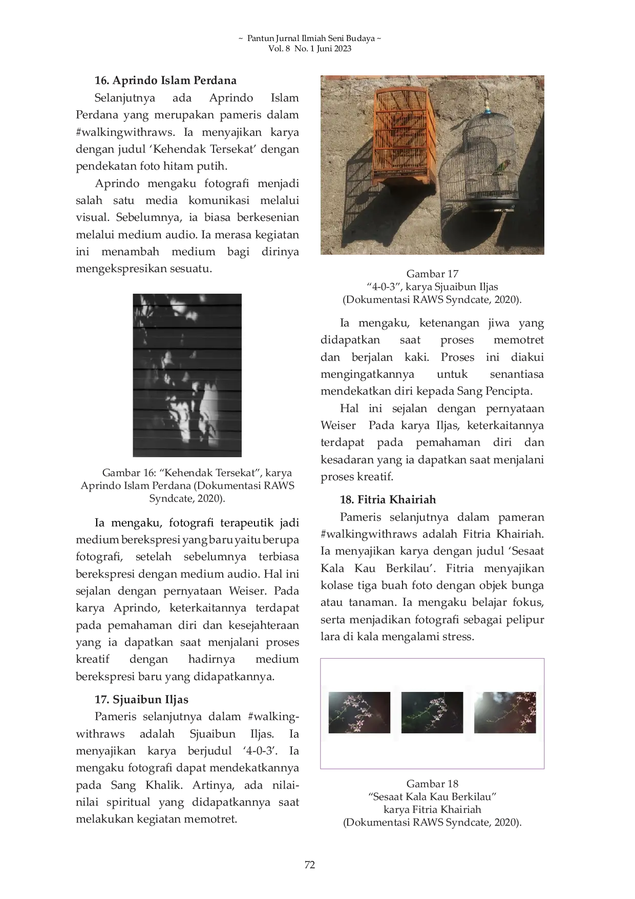 JURIS Kontribusi Terapeutik dalam Pameran Walkingwithraws di Red Raws Center