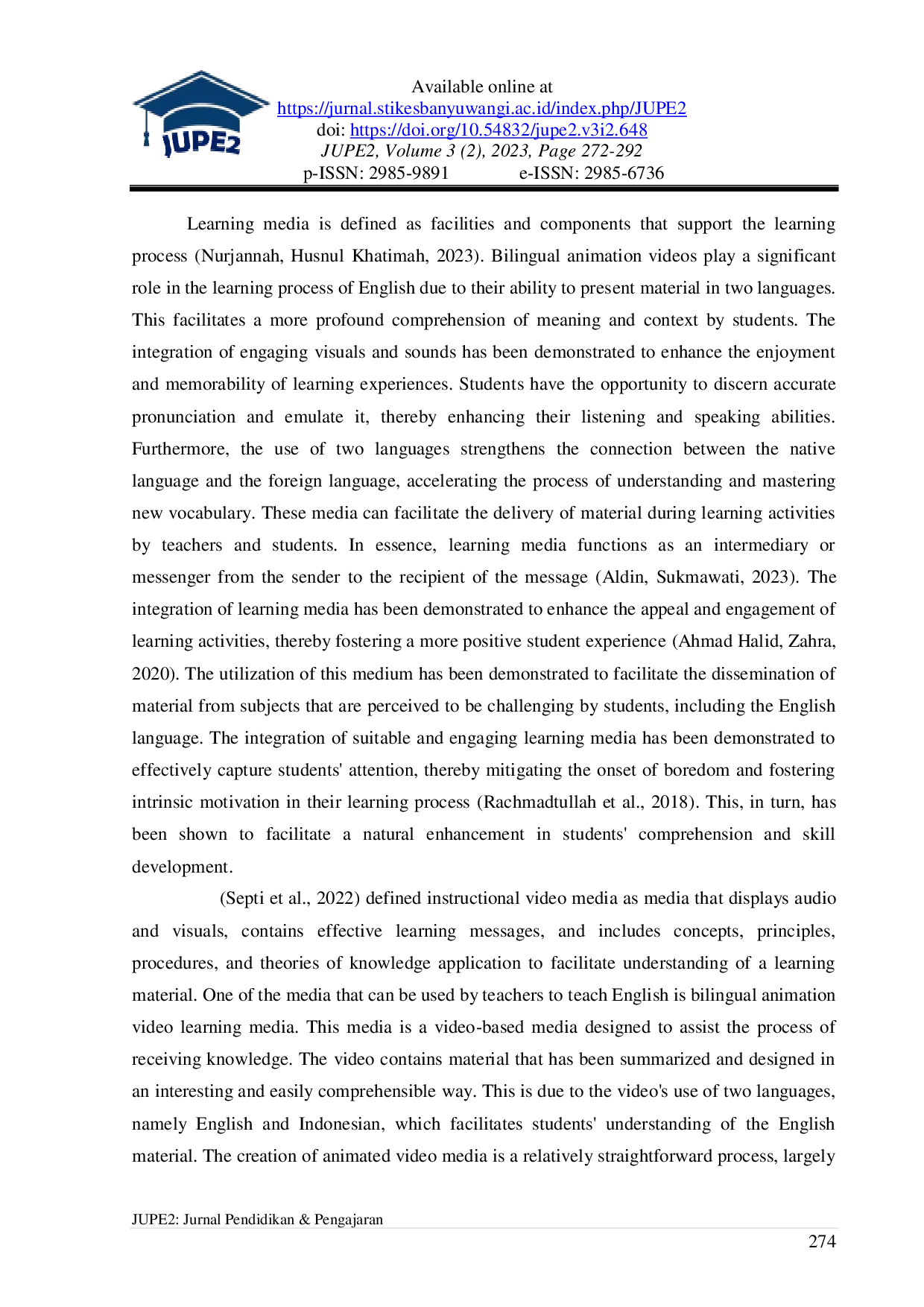 JURIS The Development of English Learning Media Based a Bilingual an Animation Video for Students at Man Dompu