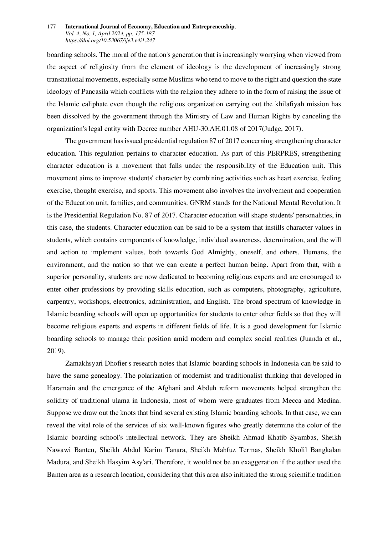 JURIS Contribution of the Salafiyah Islamic Boarding School Education System in Banten into Forming the Personality of Islamic Students