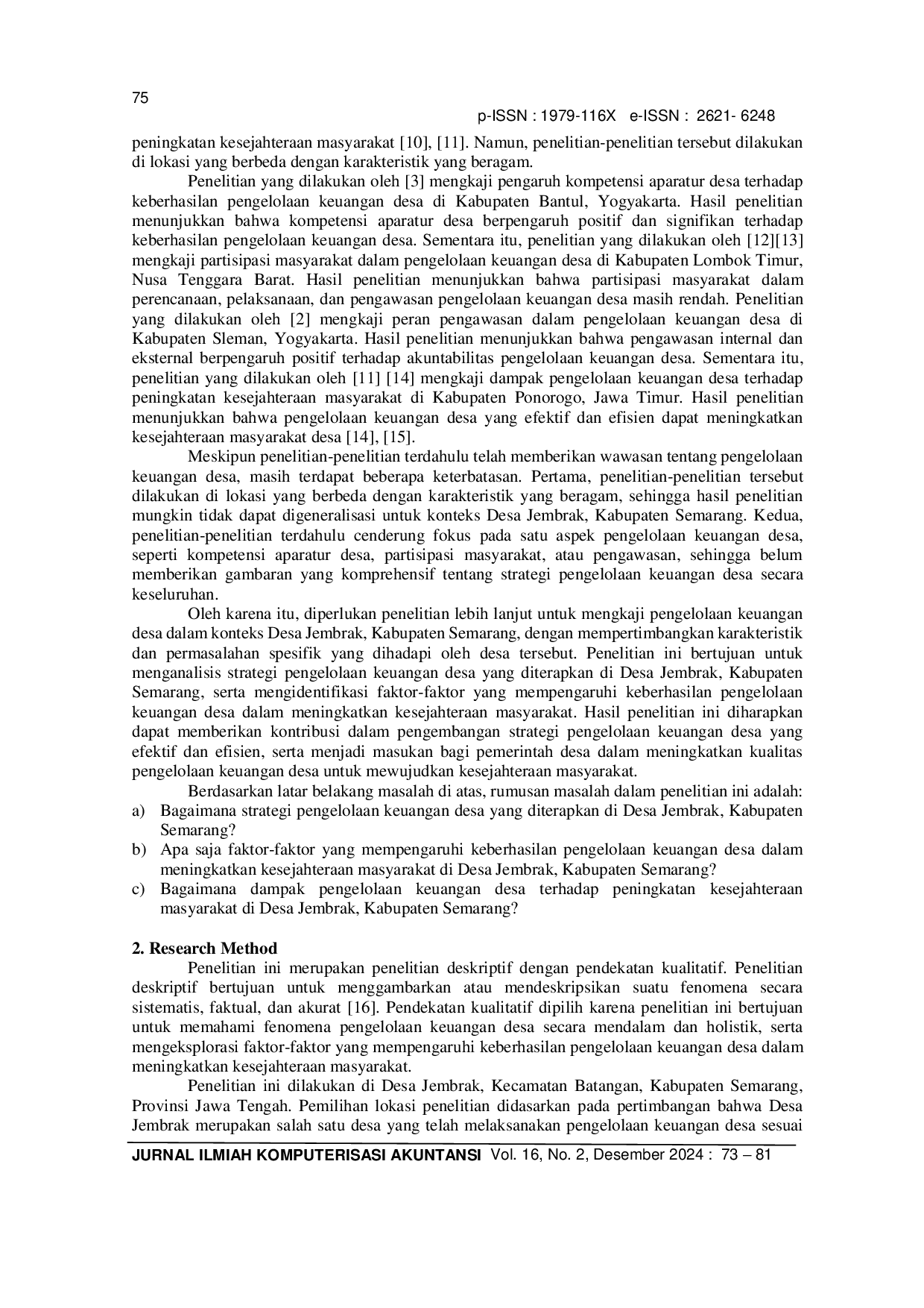 JURIS Analisis Strategi Pengelolaan Keuangan Desa Dalam Meningkatkan Kesejahteraan Masyarakat Desa