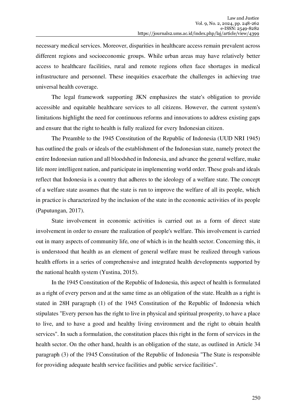 JURIS Discourse on The Fulfillment of Human Rights in The Health Field Under BPJS Health Benefits Coordination Policy