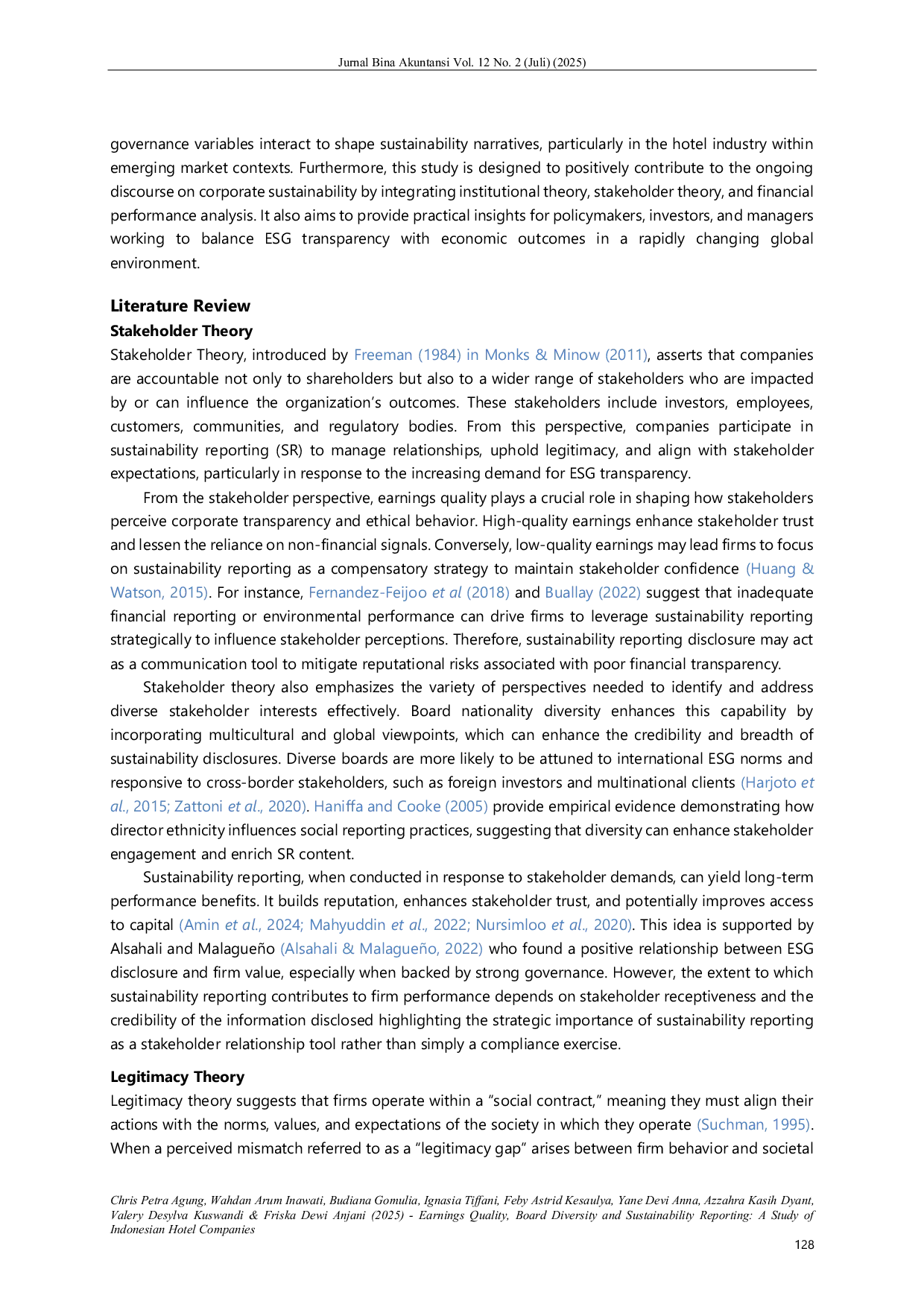 JURIS Earnings Quality Board Diversity and Sustainability Reporting A Study of Indonesian Hotel Companies