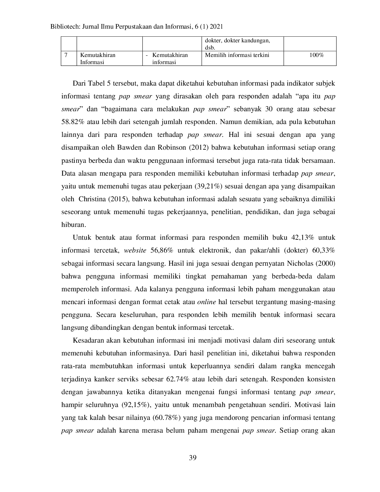 JURIS Gambaran Kebutuhan Informasi Tentang Pap Smear Pada Ibu Pkk Di Cempaka Putih Tengah 13 Kelurahan Cempaka Putih Timur Jakarta