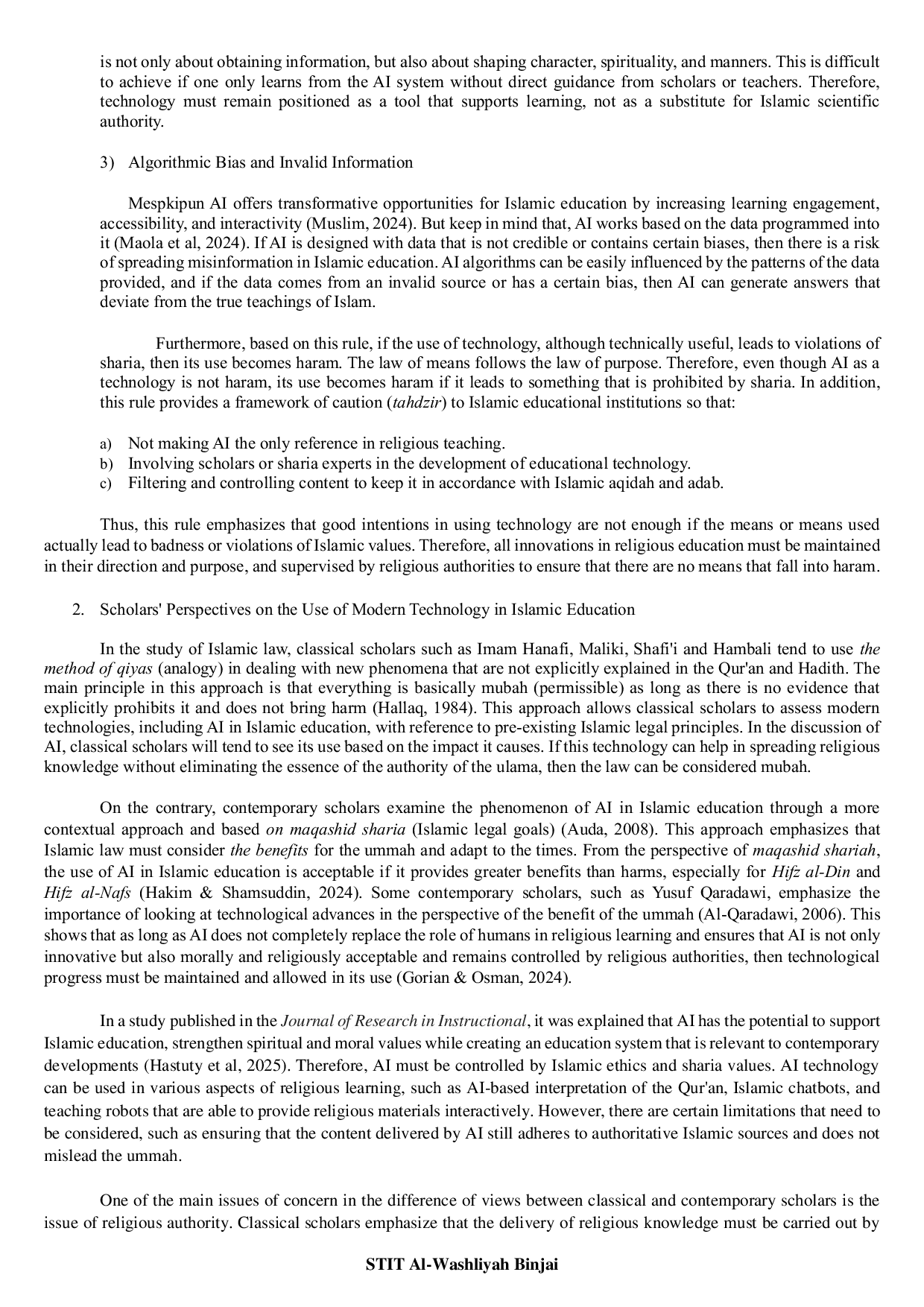 JURIS Integrasi Teknologi Dalam Pendidikan Islam Wacana Fikih Tentang Penggunaan Kecerdasan Buatan Dalam Pembelajaran Keagamaan