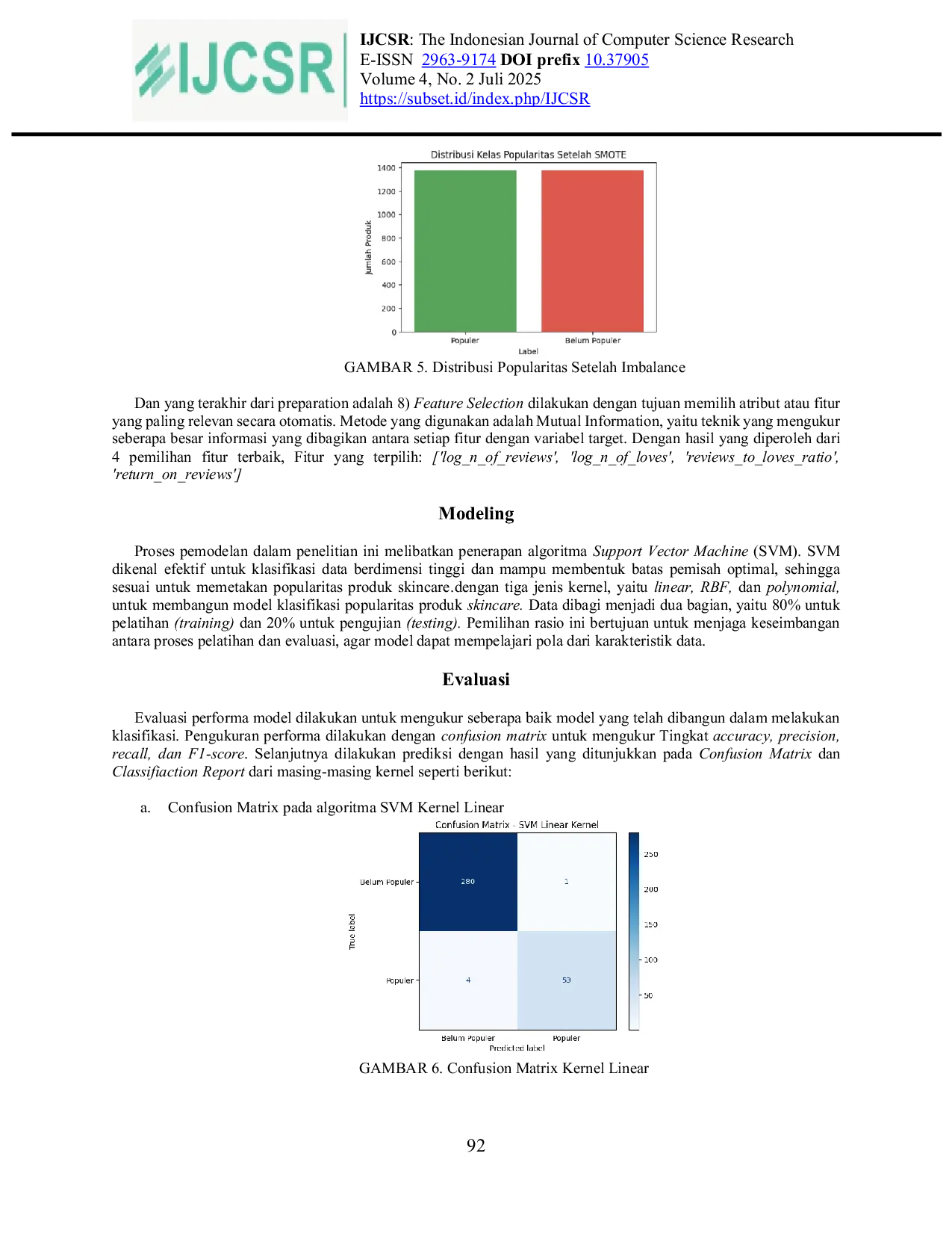 JURIS Pemodelan Klasifikasi Popularitas Produk Skincare Menggunakan Support Vector Machine SVM Studi Komparatif Kinerja Kernel