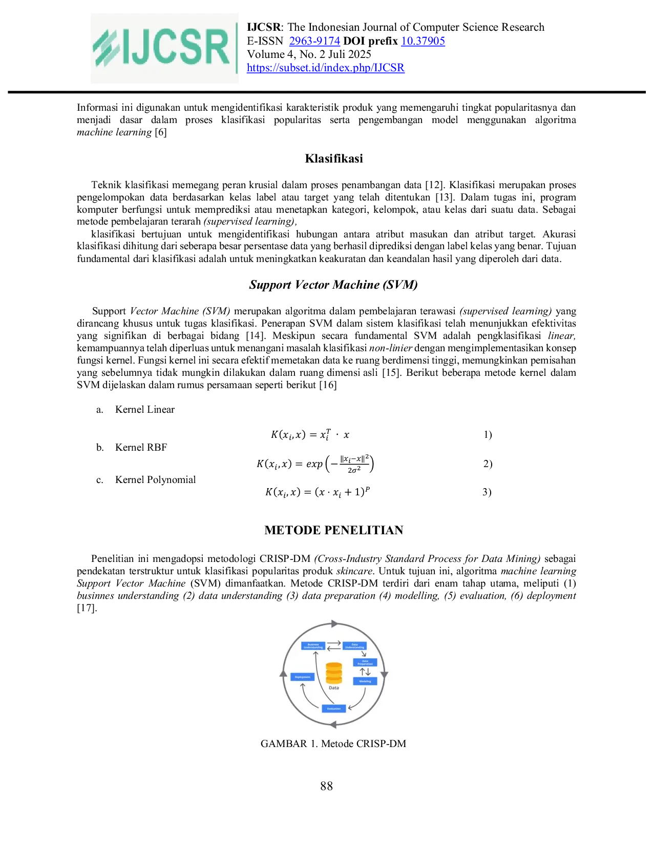 JURIS Pemodelan Klasifikasi Popularitas Produk Skincare Menggunakan Support Vector Machine SVM Studi Komparatif Kinerja Kernel