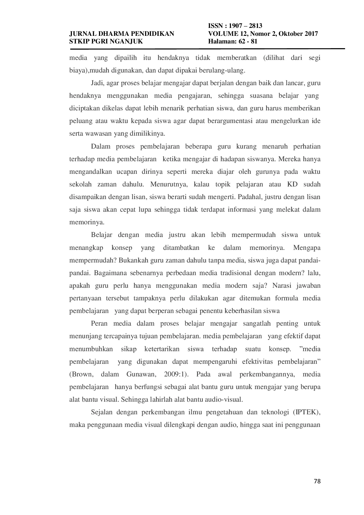 JURIS Pentingnya Pengembangan Media Pembelajaran Dalam Kegiatan Proses Belajar Mengajar