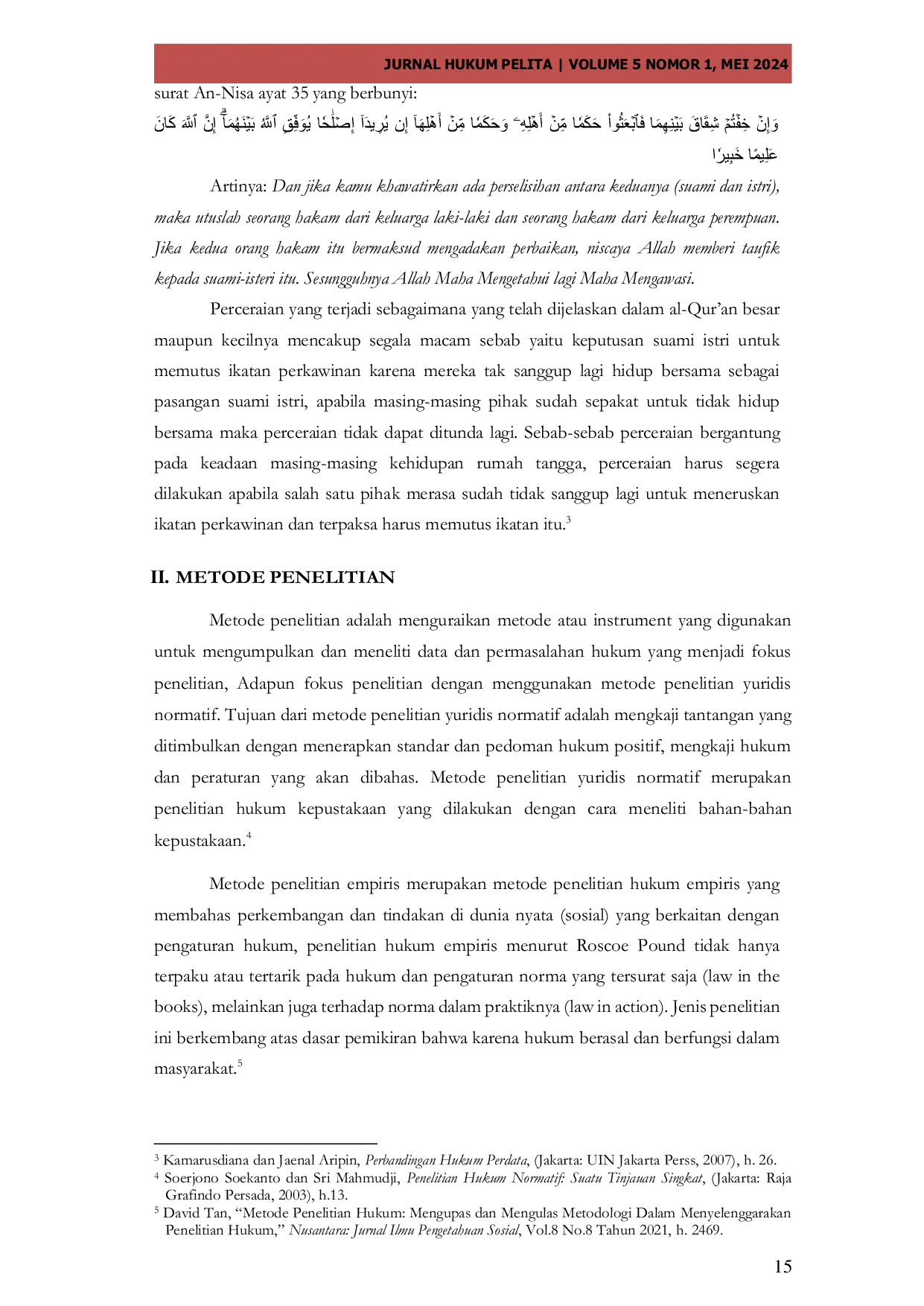 JURIS Perkembangan Pemikiran Hukum Keluarga Tentang Perceraian Dalam Lembaga Lembaga Hukum