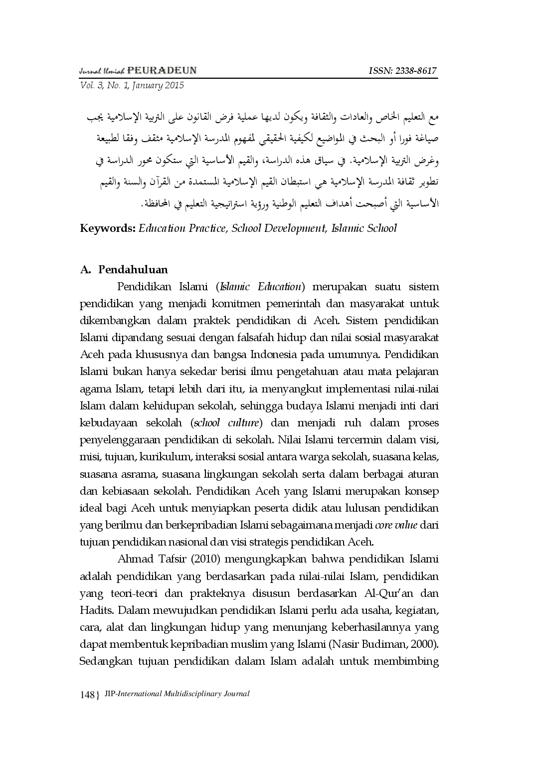 juris Internalisasi Budaya Sekolah Islami Di Aceh