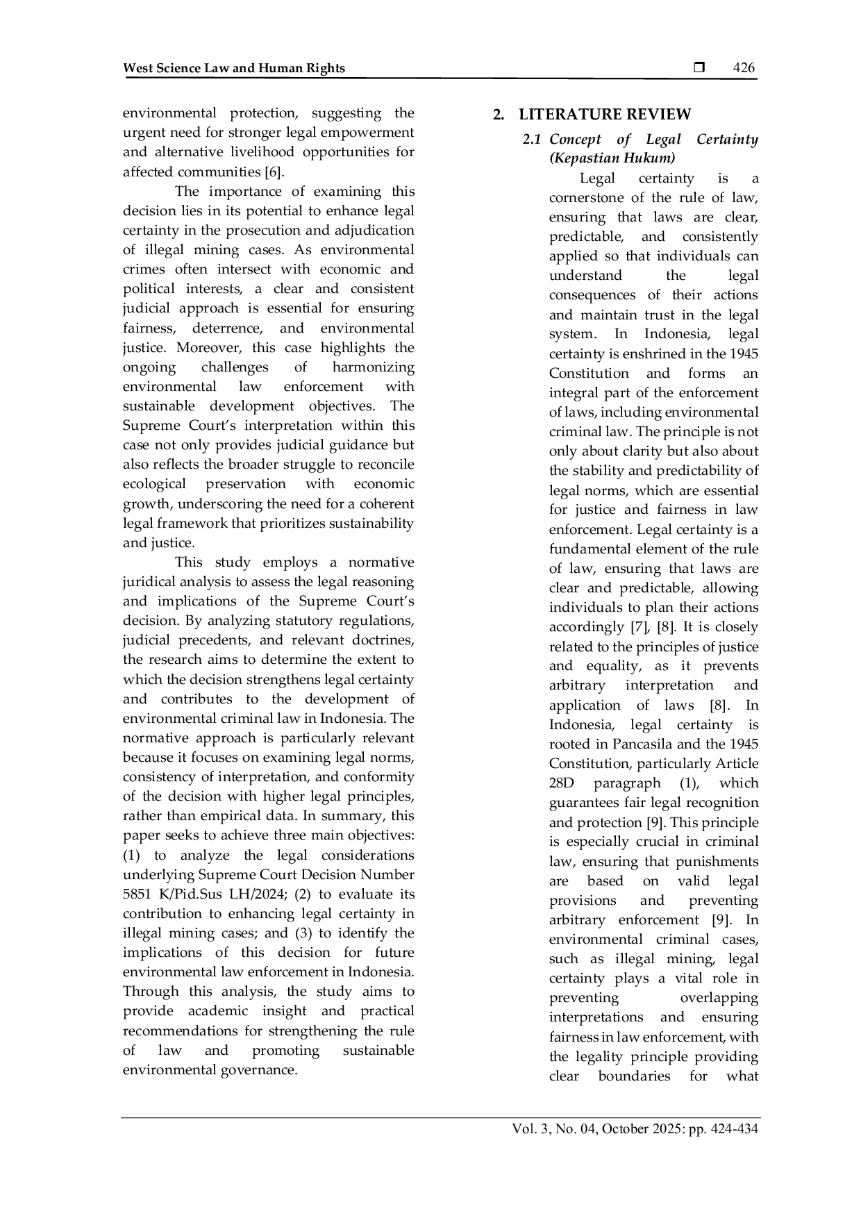JURIS The Impact of Supreme Court Decision Number 5851 K Pid Sus LH 2024 on Legal Certainty in Illegal Mining Cases