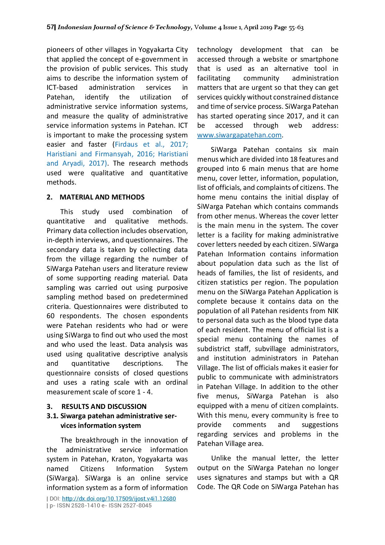 juris Utilization Quality of Information System for Administration Services Based on ICT In Patehan Kraton Yogyakarta