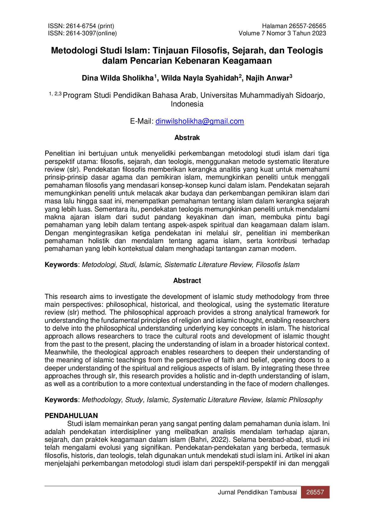 JURIS Metodologi Studi Islam Tinjauan Filosofis Sejarah dan Teologis dalam Pencarian Kebenaran Keagamaan