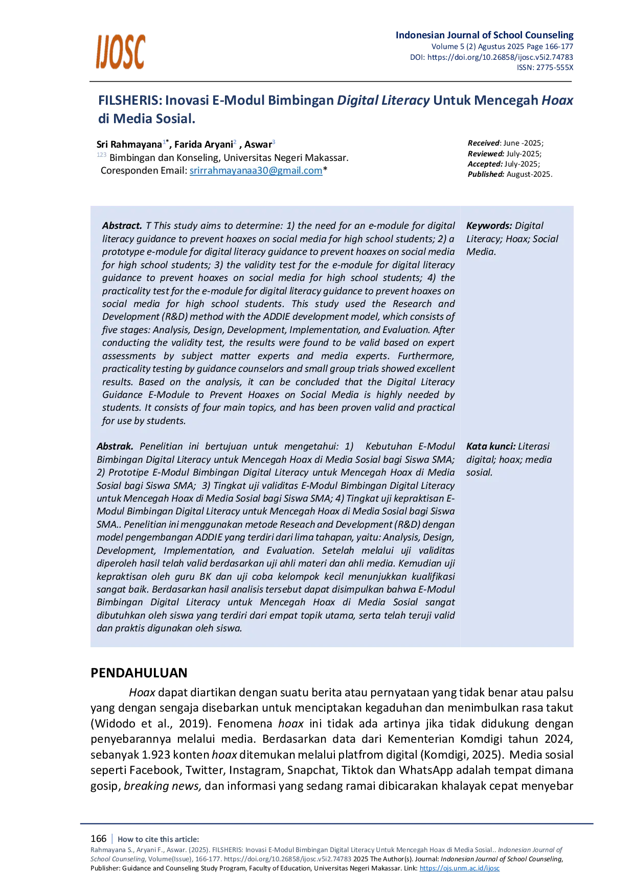 JURIS FILSHERIS Inovasi E Modul Bimbingan Digital Literacy Untuk Mencegah Hoax di Media Sosial