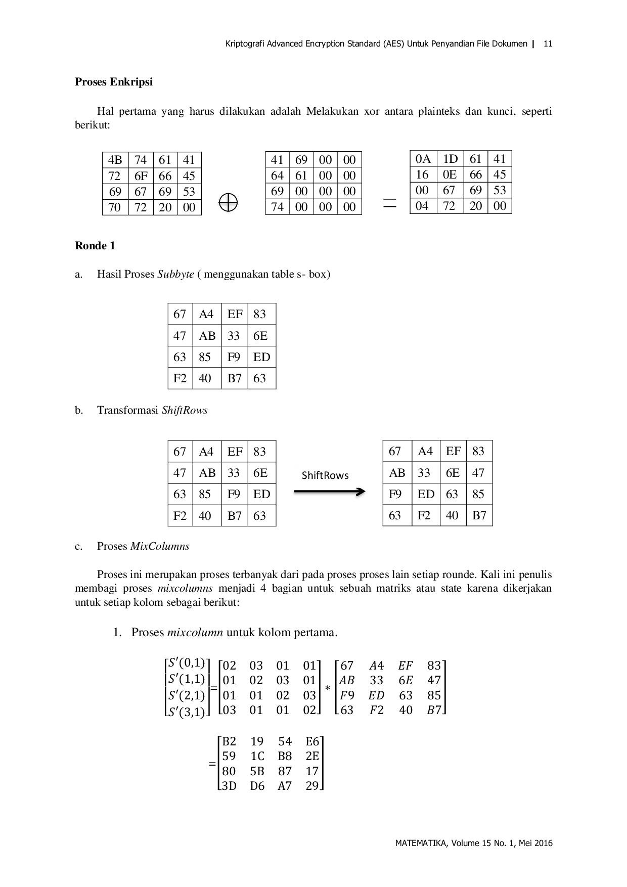 JURIS Kriptografi Advanced Encryption Standard AES Untuk Penyandian File Dokumen