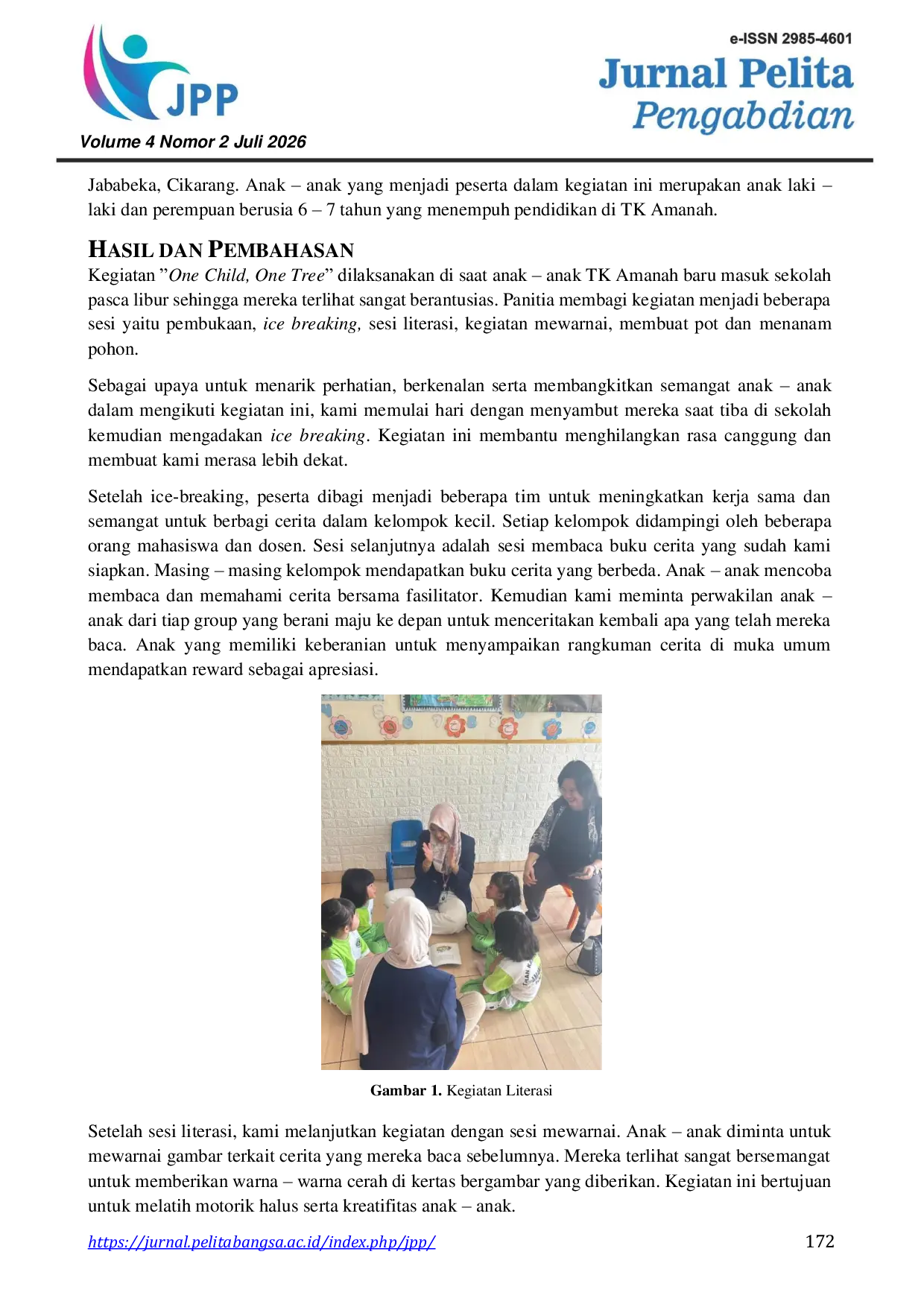 JURIS One Child One Tree Peningkatan Kesadaran Anak Usia Dini Tentang Pentingnya Penghijauan Lingkungan