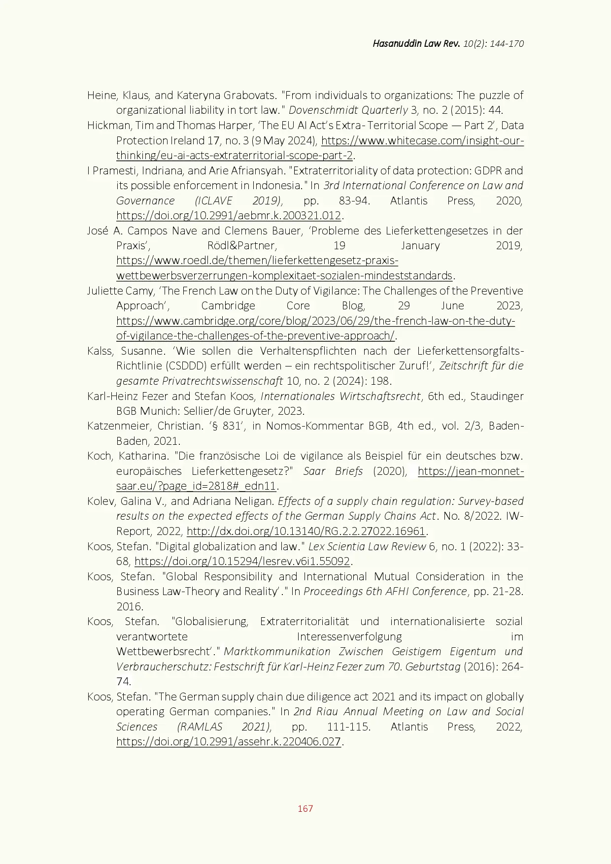 juris Civil Law Conflict of Laws and Extraterritoriality in the European Supply Chain Due Diligence Law