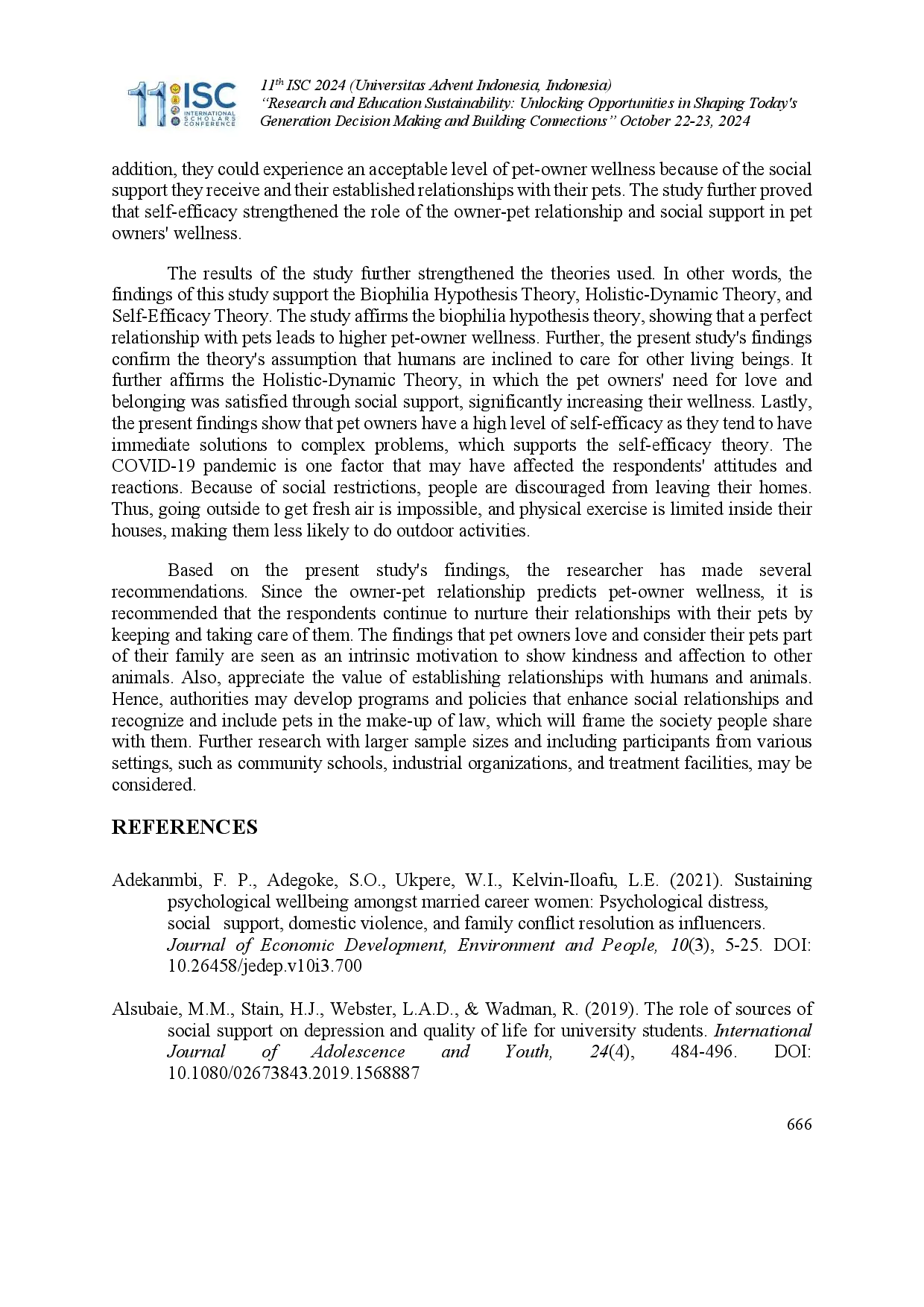 juris Self Efficacy Owner Pet Relationship and Social Support as Predictors of Pet Owner Wellness