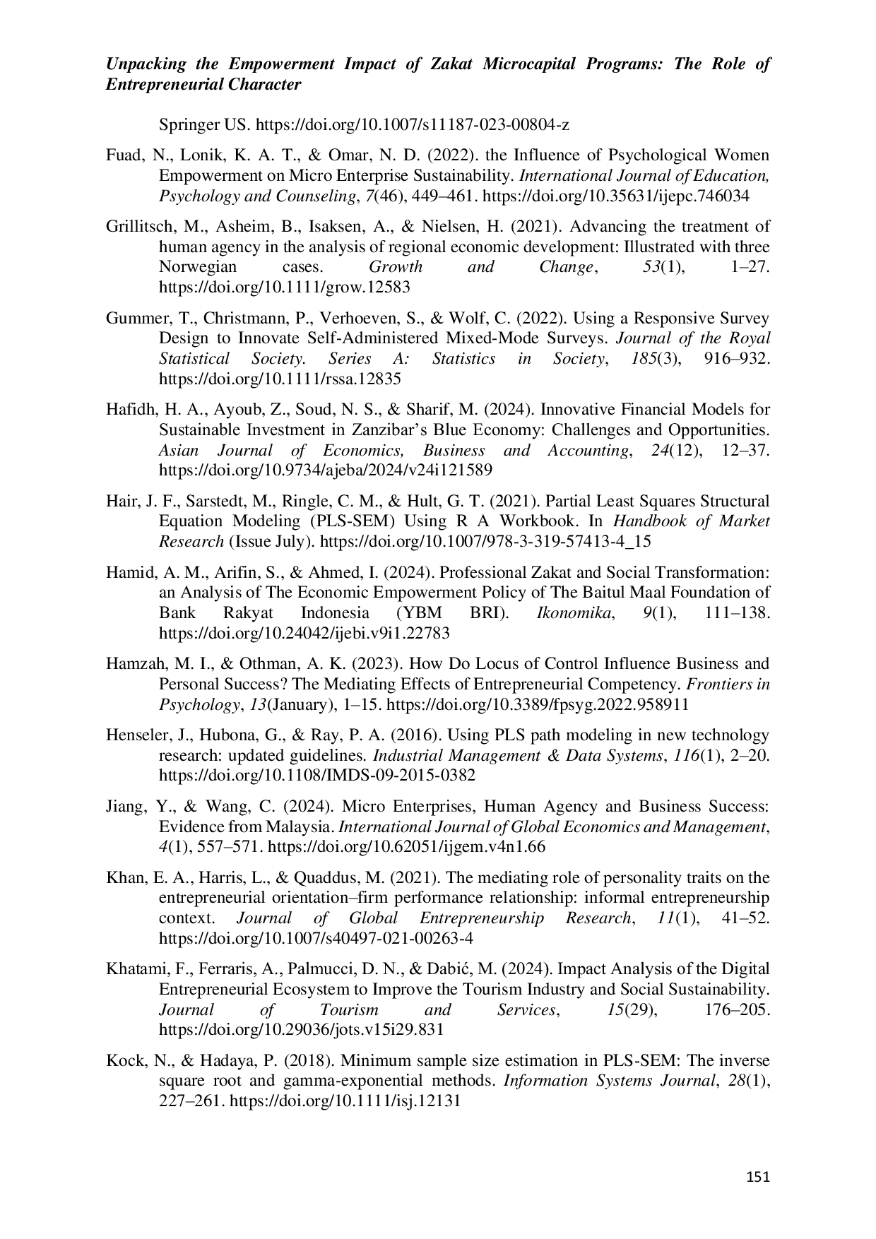 JURIS Unpacking the Empowerment Impact of Zakat Microcapital Programs The Role of Entrepreneurial Character