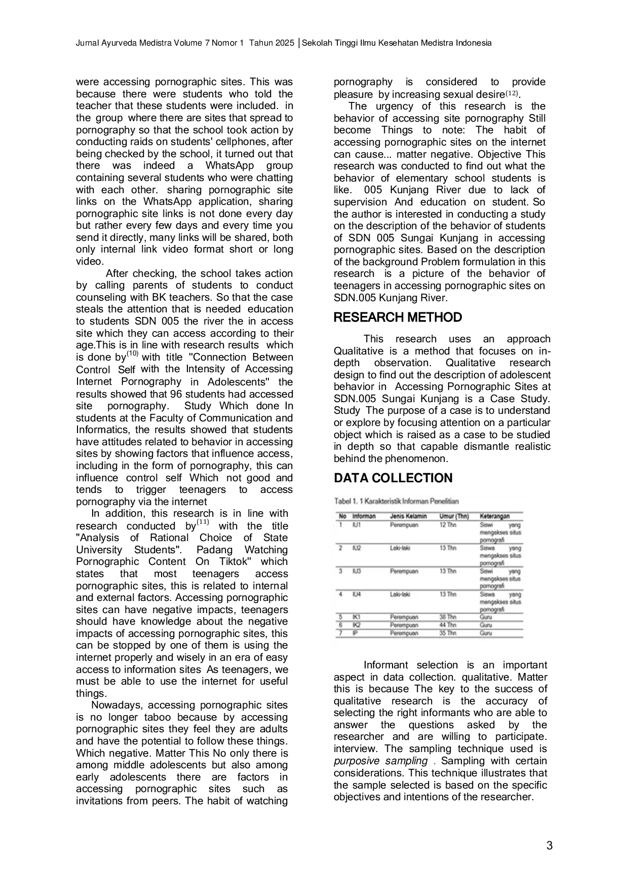 JURIS Description of Students Behavior at SDN 005 Sungai Kunjang in Accessing Pornographic Sites Case Study