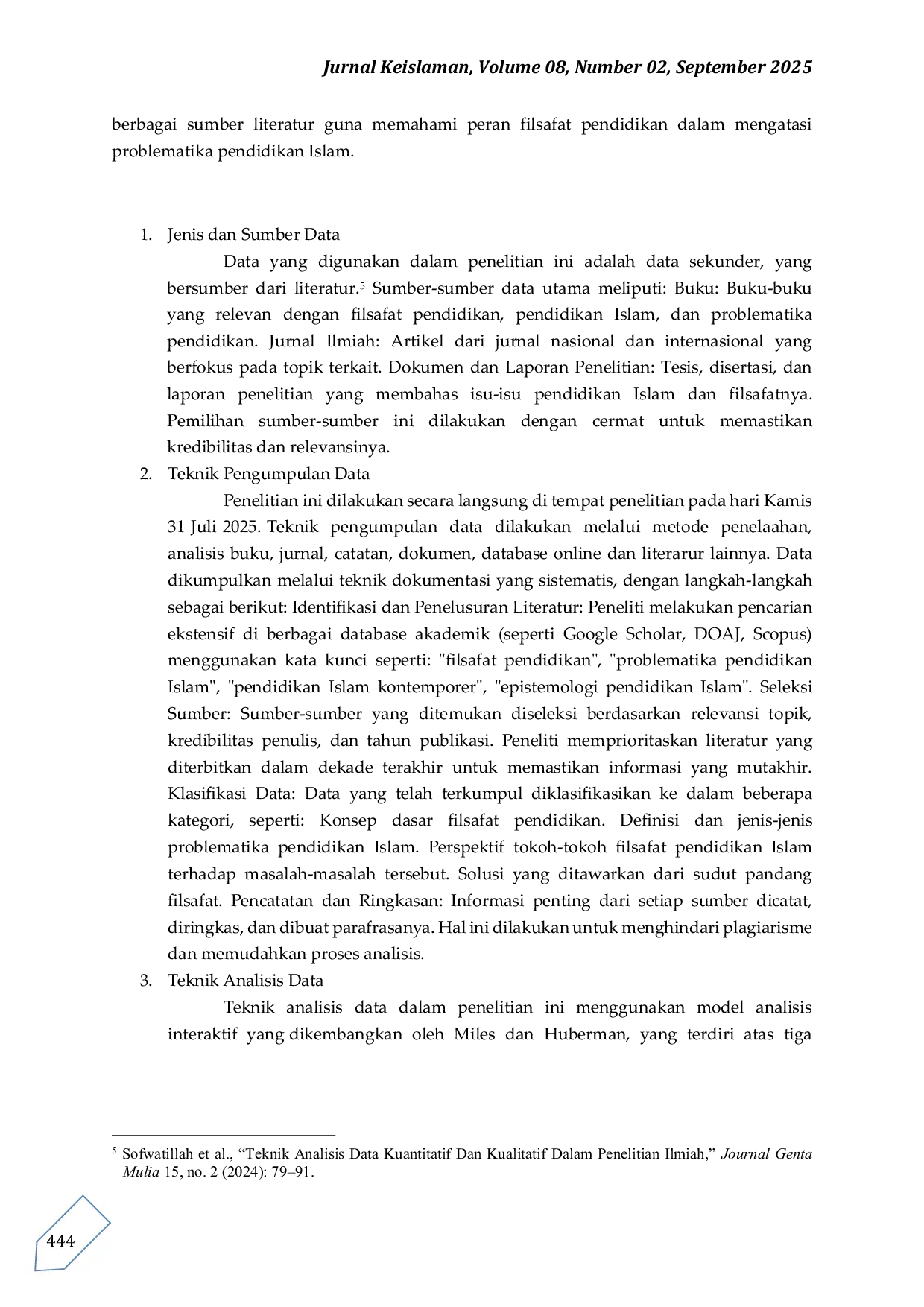 JURIS Peranan Filsafat Pendidikan dalam Pemecahan Problematika Pendidikan Islam