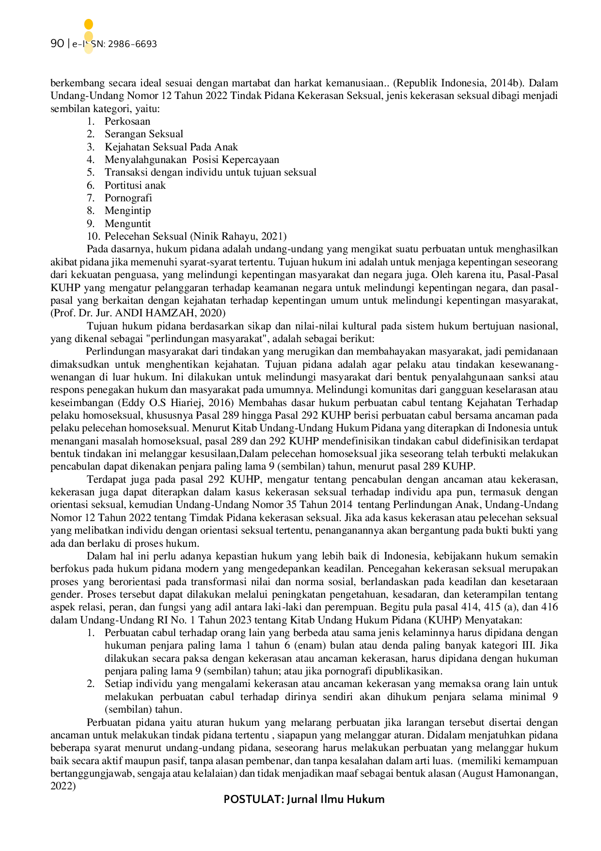 JURIS Penerapan Hukum Terhadap Pelaku Homo Seksual Di Bawah Umur