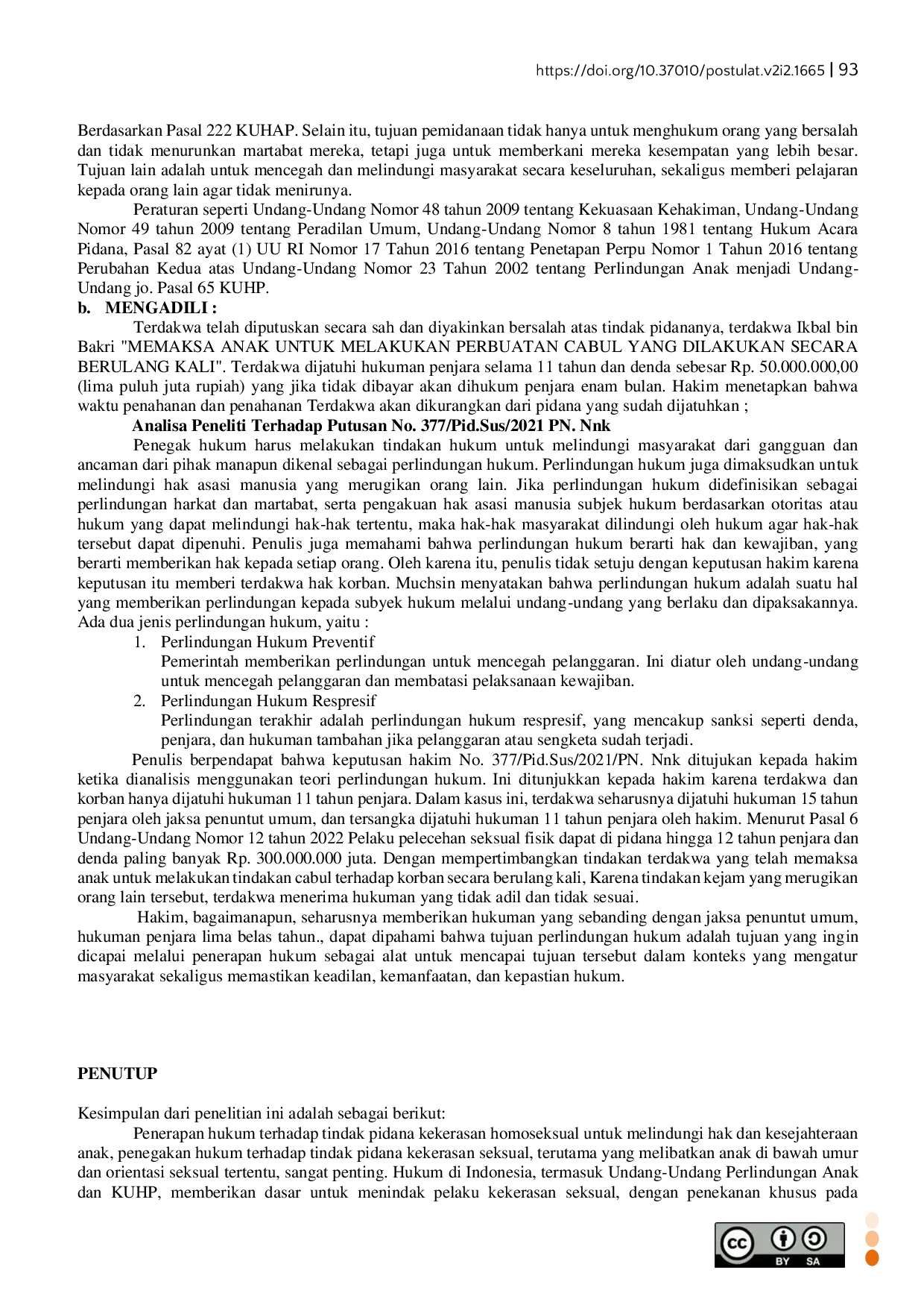 JURIS Penerapan Hukum Terhadap Pelaku Homo Seksual Di Bawah Umur