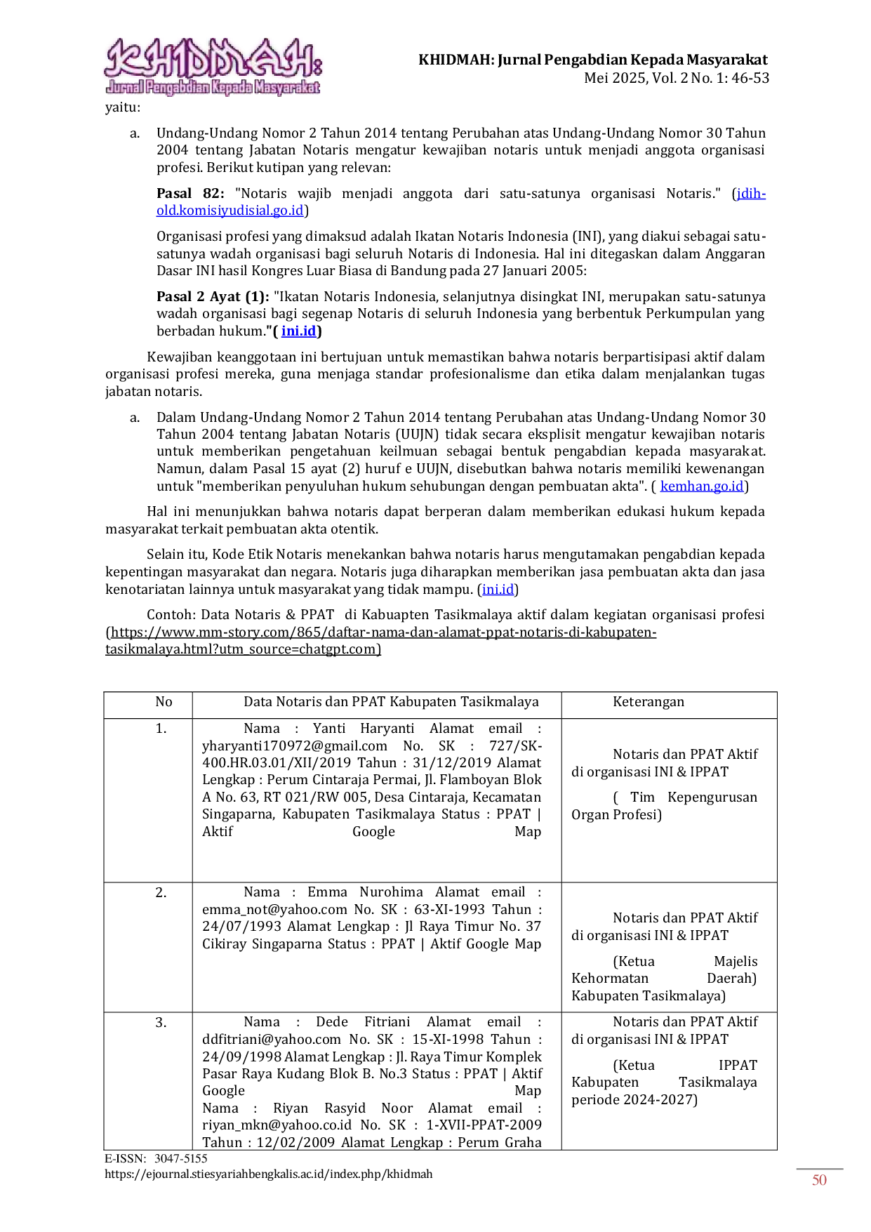 JURIS Kontribusi Dosen Dalam Organisasi Profesi Terhadap Peningkatan Kompetensi Mahasiswa Melalui Pembelajaran Berbasis Praktek