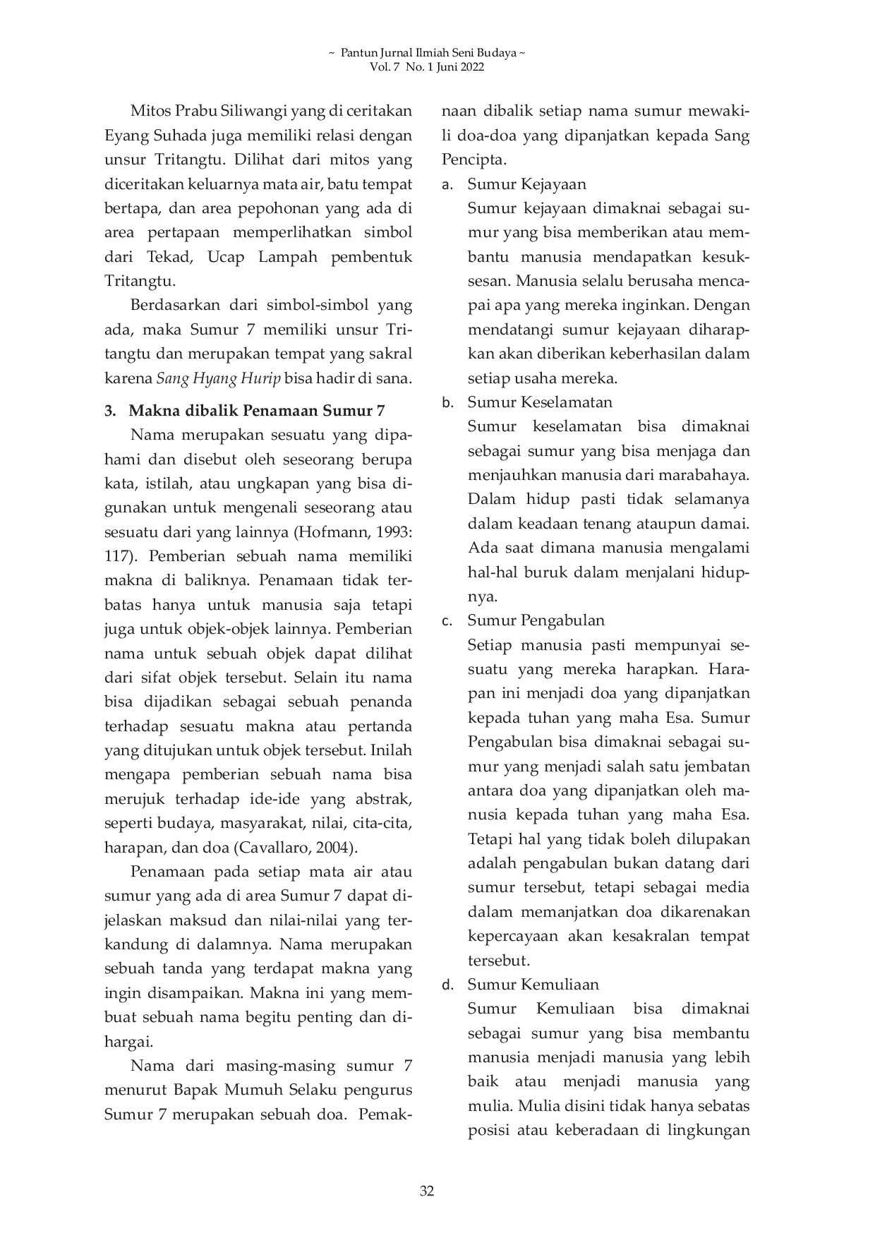 JURIS Struktur Tanda Pembentuk Sakralitas Sumur 7 Objek Wisata Cibulan