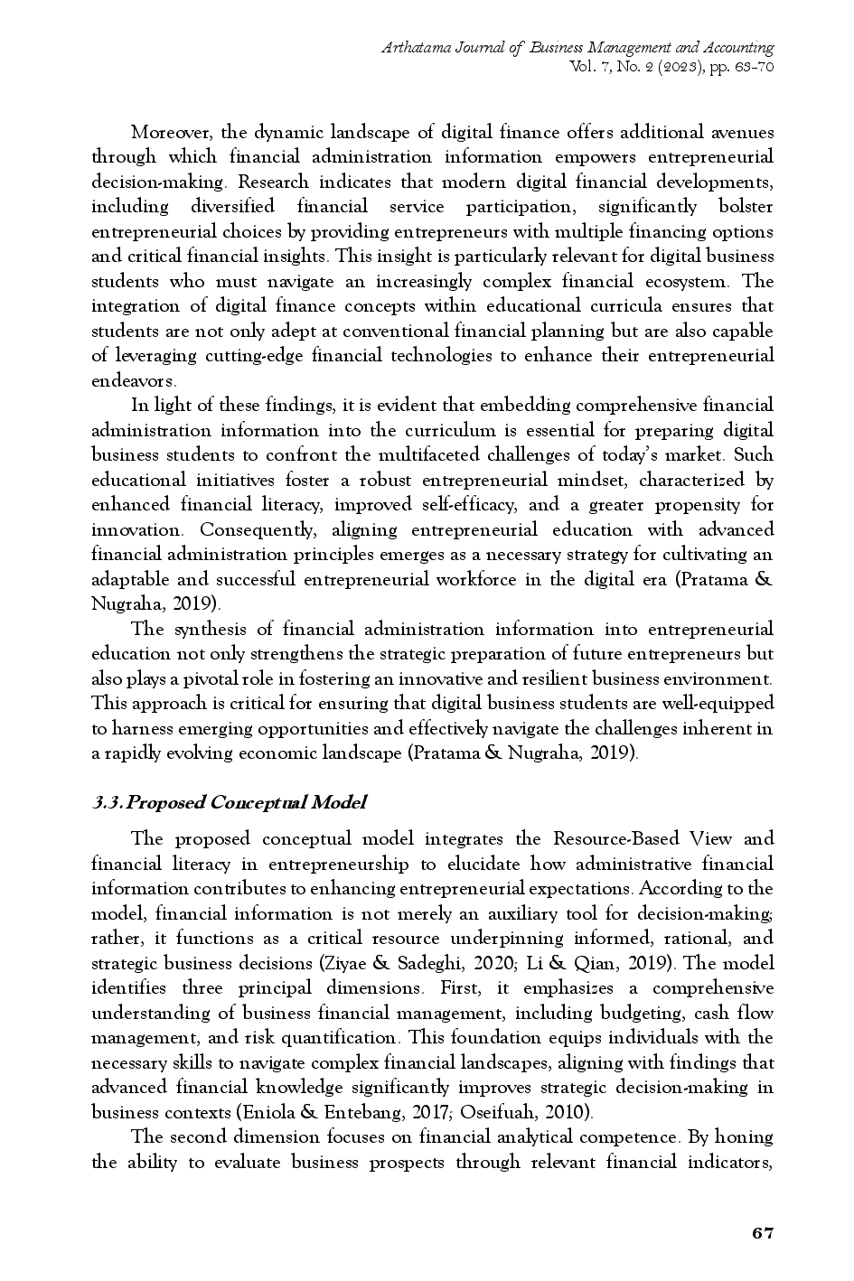 juris The Impact of Financial Management Knowledge on Entrepreneurial Intentions Among Digital Business