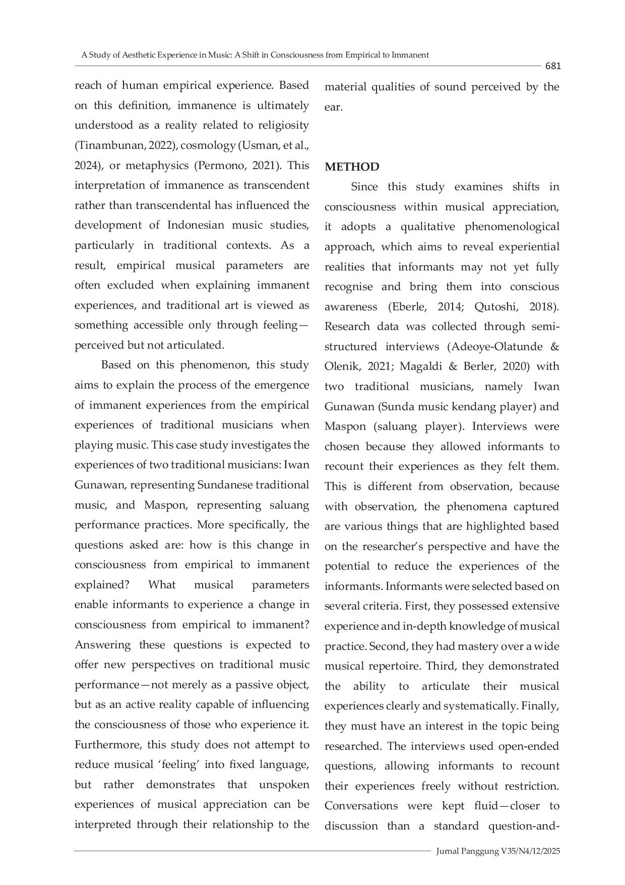 JURIS A Study of Aesthetic Experience in Music A Shift in Consciousness from Empirical to Immanent