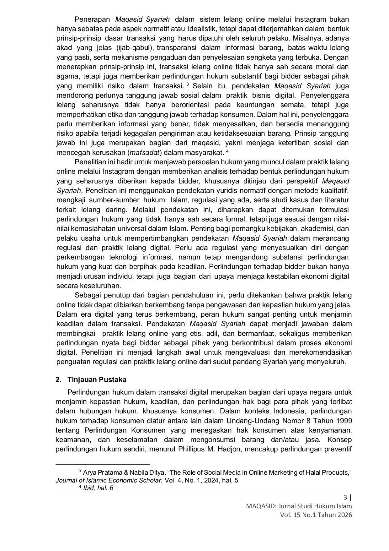 JURIS Perlindungan Hukum Terhadap Bidder Lelang Online Melalui Instagram Perspektif Maqashid Syariah