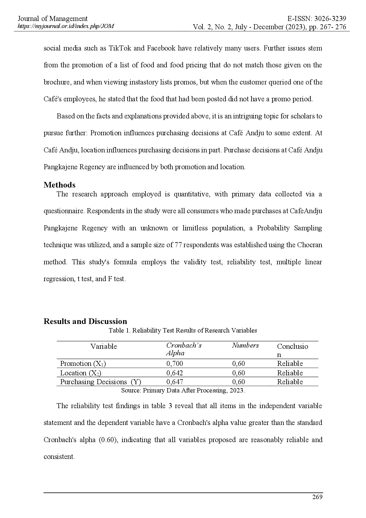 juris The Role Promotion and Location On Purchase Decisions