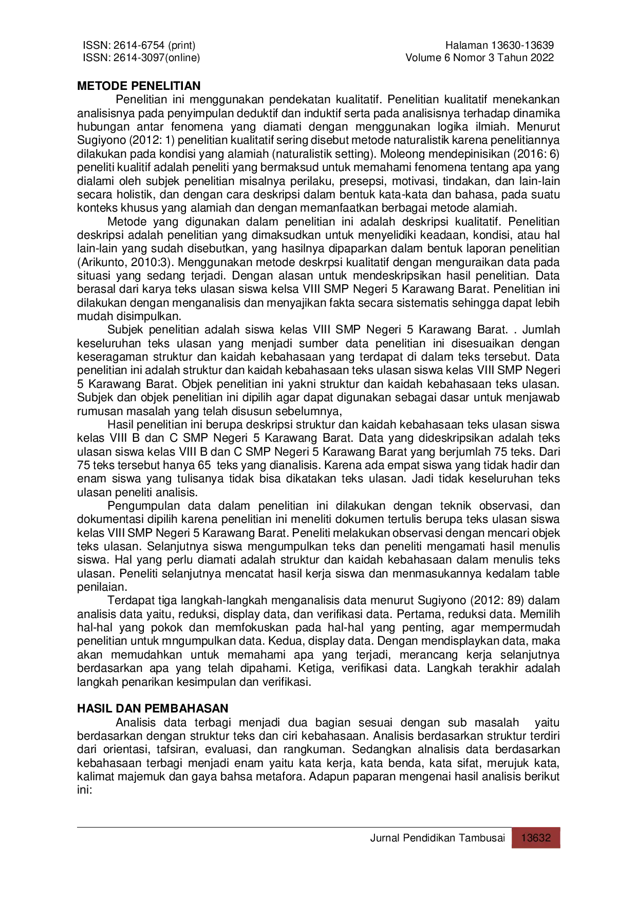 JURIS Analisis Teks Ulasan Pada Siswa SMP Negeri 5 Karawang Barat