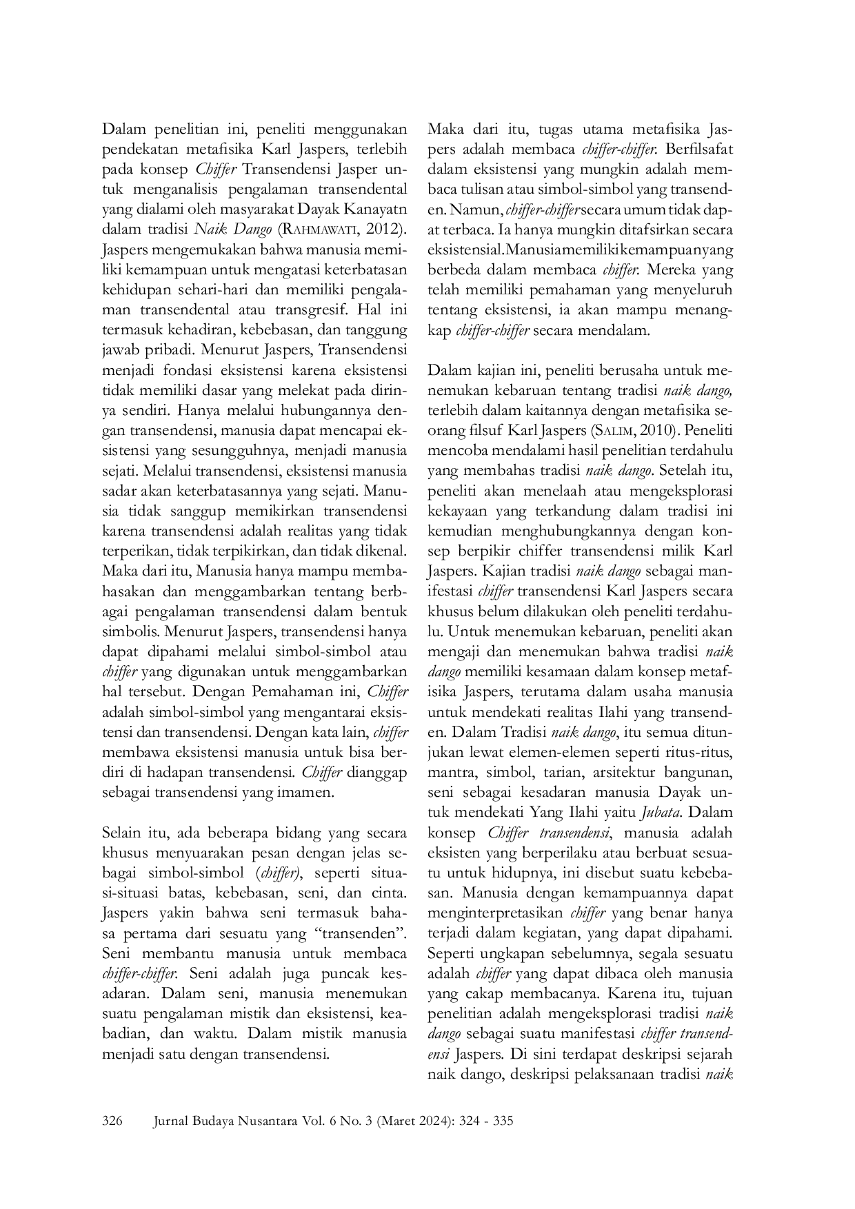 JURIS Tradisi Naik Dango Suku Dayak Kanayatn Sebagai Manifestasi Chiffer Transendensi Sebuah Kajian Metafisika Karl Jaspers