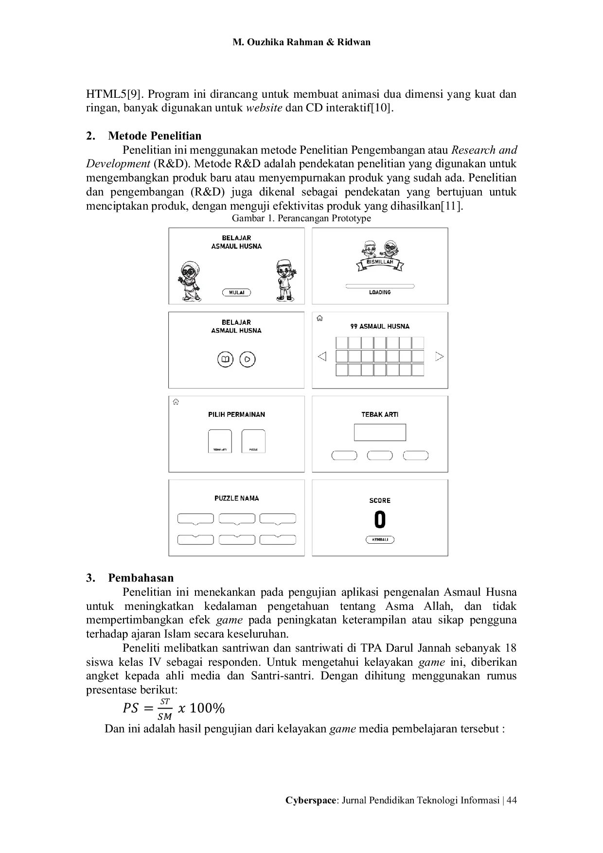 JURIS Pengembangan Media Pembelajaran Asmaul Husna Berbasis Game Pada TPA Darul Jannah
