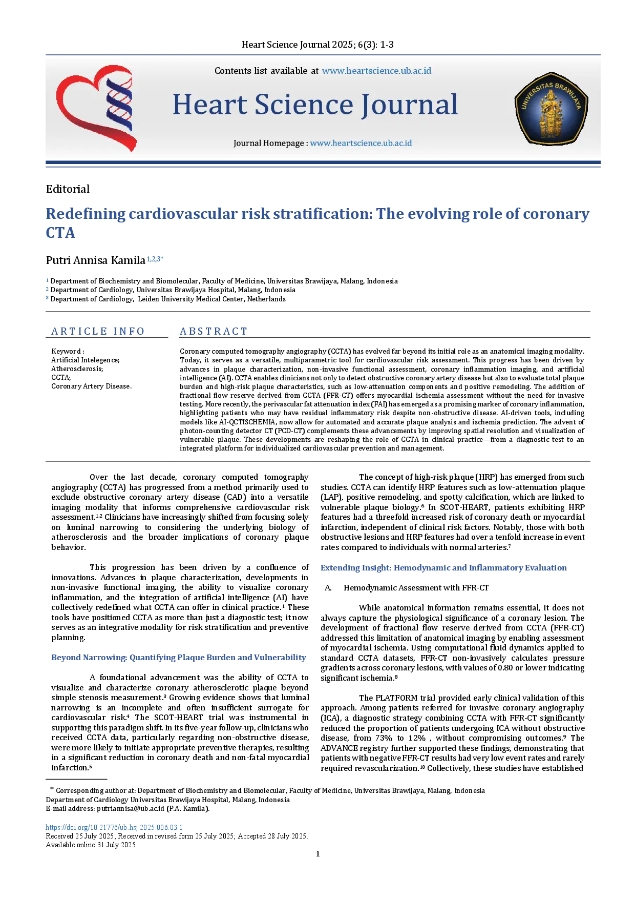 juris Redefining Cardiovascular Risk Stratification The Evolving Role of Coronary CTA