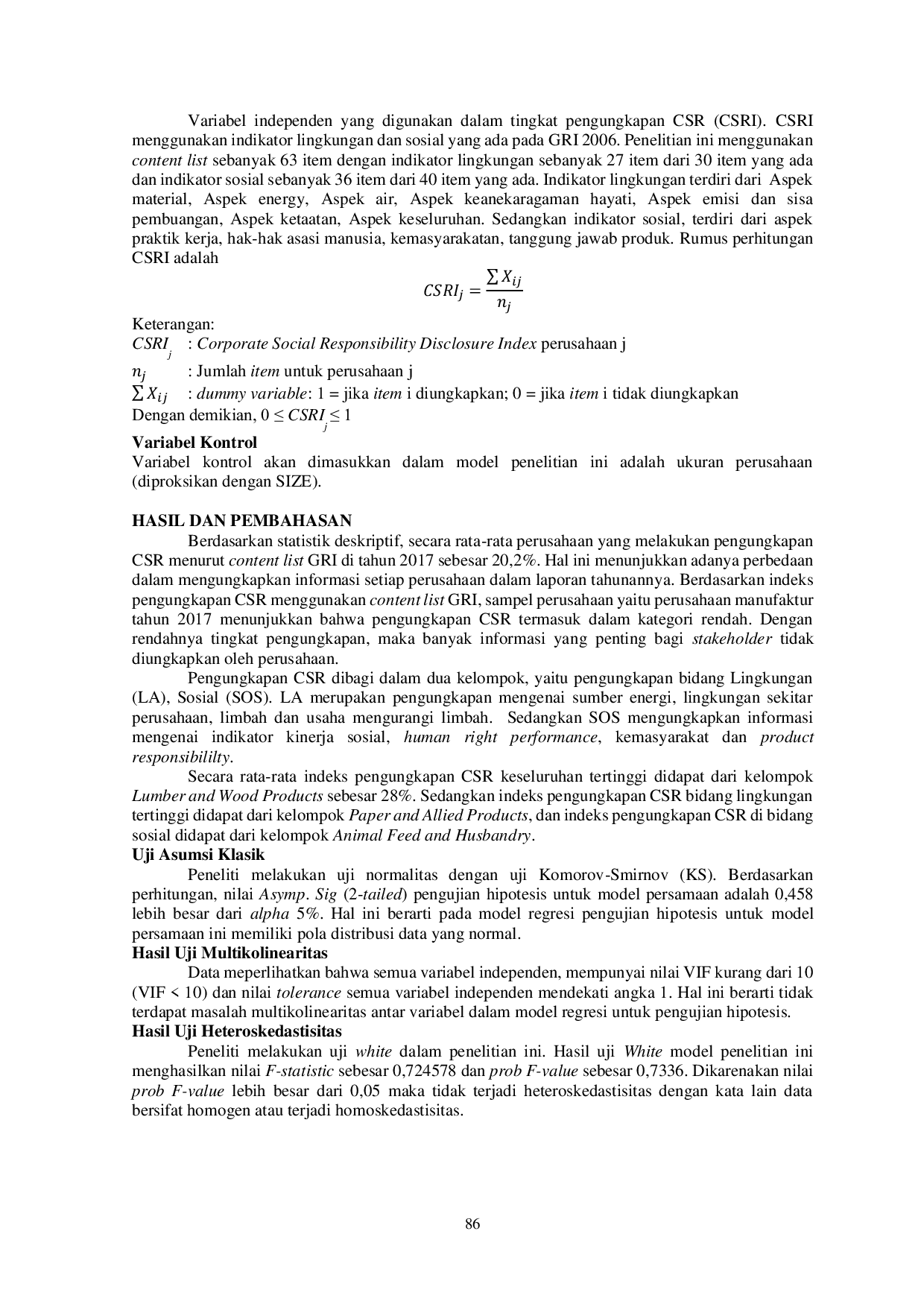 JURIS Reaksi Pasar Atas Informasi Corporate Social Responsibility