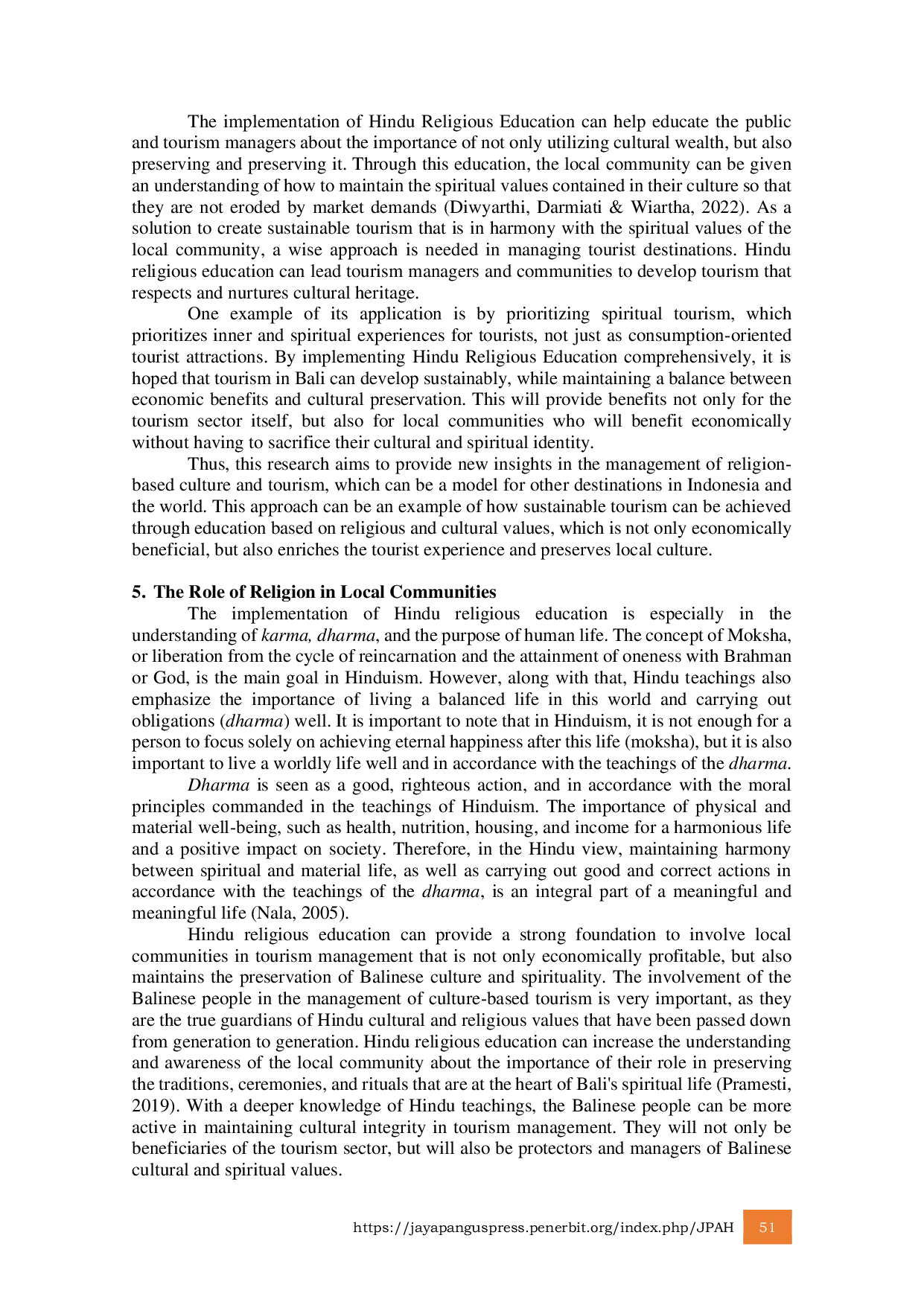 JURIS Implementation of Hindu Religious Education in Tourism Development Building Local Wisdom and Spirituality