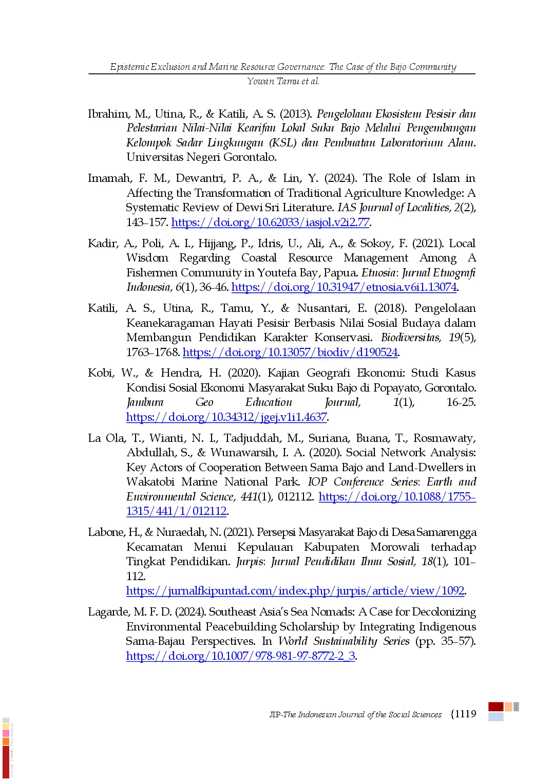 juris Epistemic Exclusion and Marine Resource Governance The Case of the Bajo Community in Torosiaje Indonesia