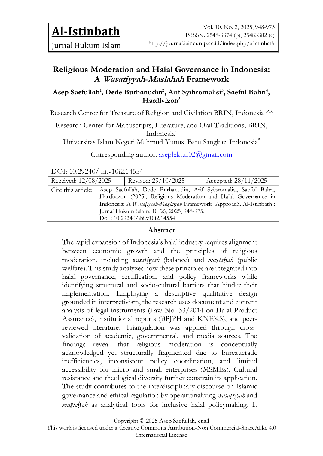 JURIS Integrasi Moderasi Beragama dan Industri Halal Tantangan dan Solusi