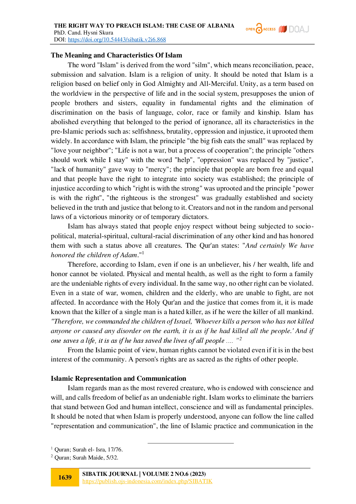 juris The Right Way To Preach Islam The Case Of Albania