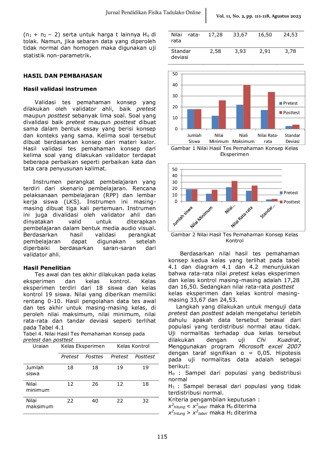 JURIS Pengaruh Model Problem Based Learning dengan Media Audio Visual Terhadap Pemahaman Konsep Materi Kalor Siswa Kelas XI SMA Negeri 1 Sojol Pengaruh Model Problem Based Learning dengan Media Audio Visua