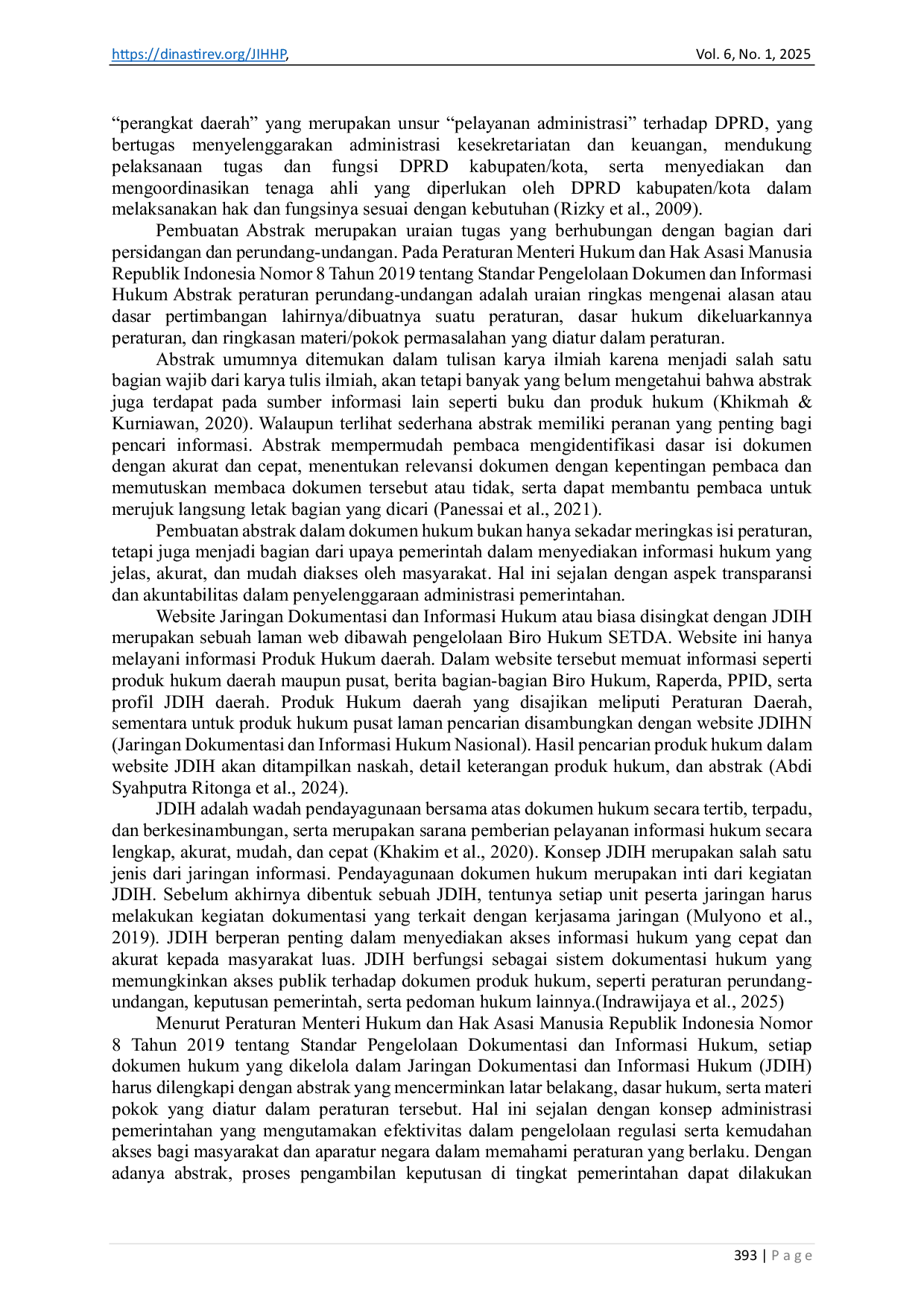 JURIS Pembuatan Abstrak Produk Hukum Pada Peraturan Walikota Tahun 2015 di Bagian Jaringan Dokumentasi dan Informasi Hukum Sekretariat DPRD Kota Bandung Tahun 2024