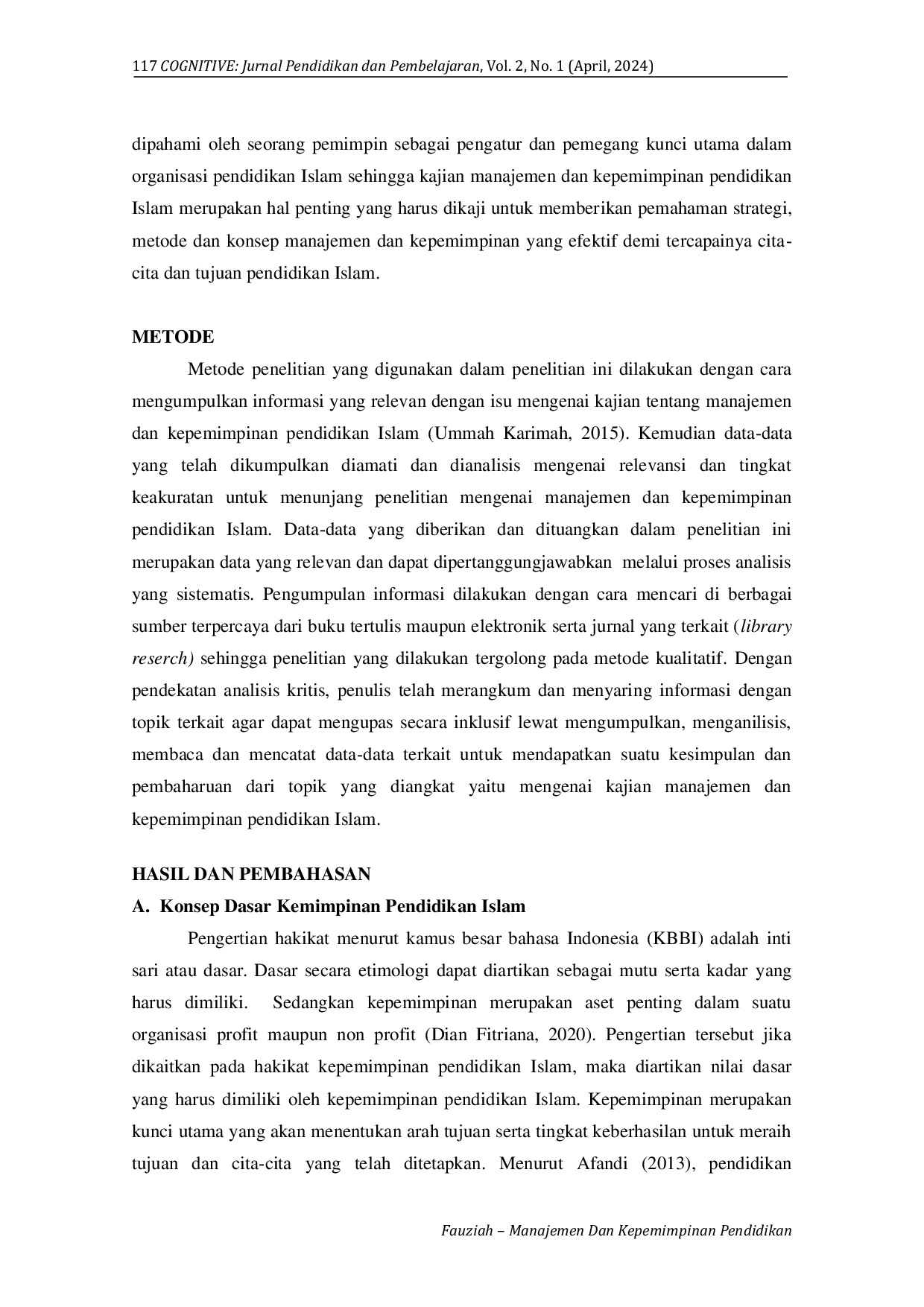 JURIS Manajemen Dan Kepemimpinan Pendidikan Islam