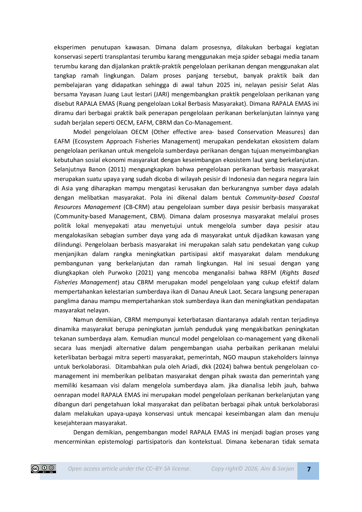 JURIS Pandangan Filsafat Ilmu Terhadap Penerapan Model Pengelolaan Rapala Emas Sebagai Model Pengelolaan Perikanan Gurita Berkelanjutan Di Selat Alas