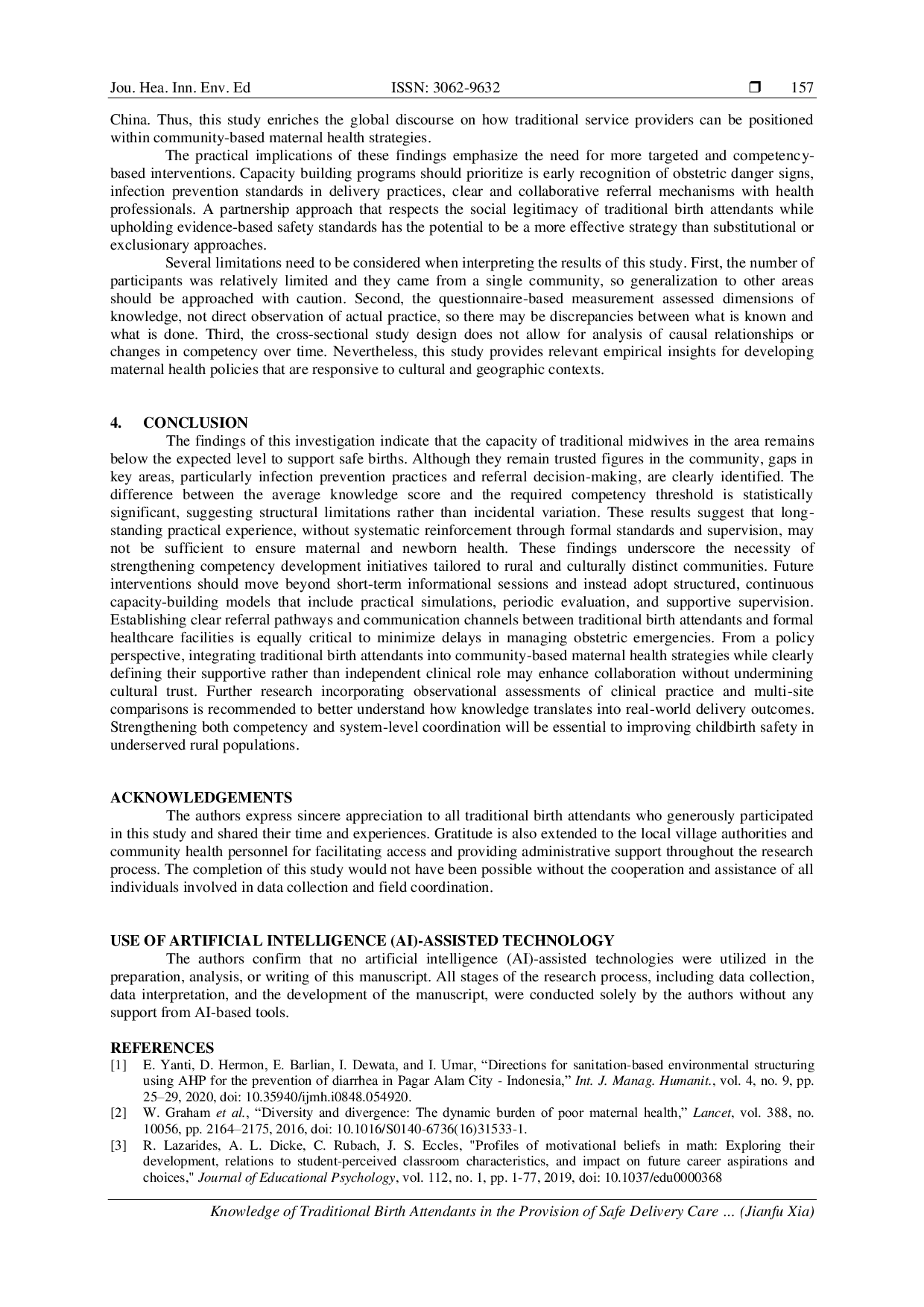 JURIS Alignment of Traditional Birth Attendant Practices with Safe Delivery Guidelines Insights from Rural Longsheng China