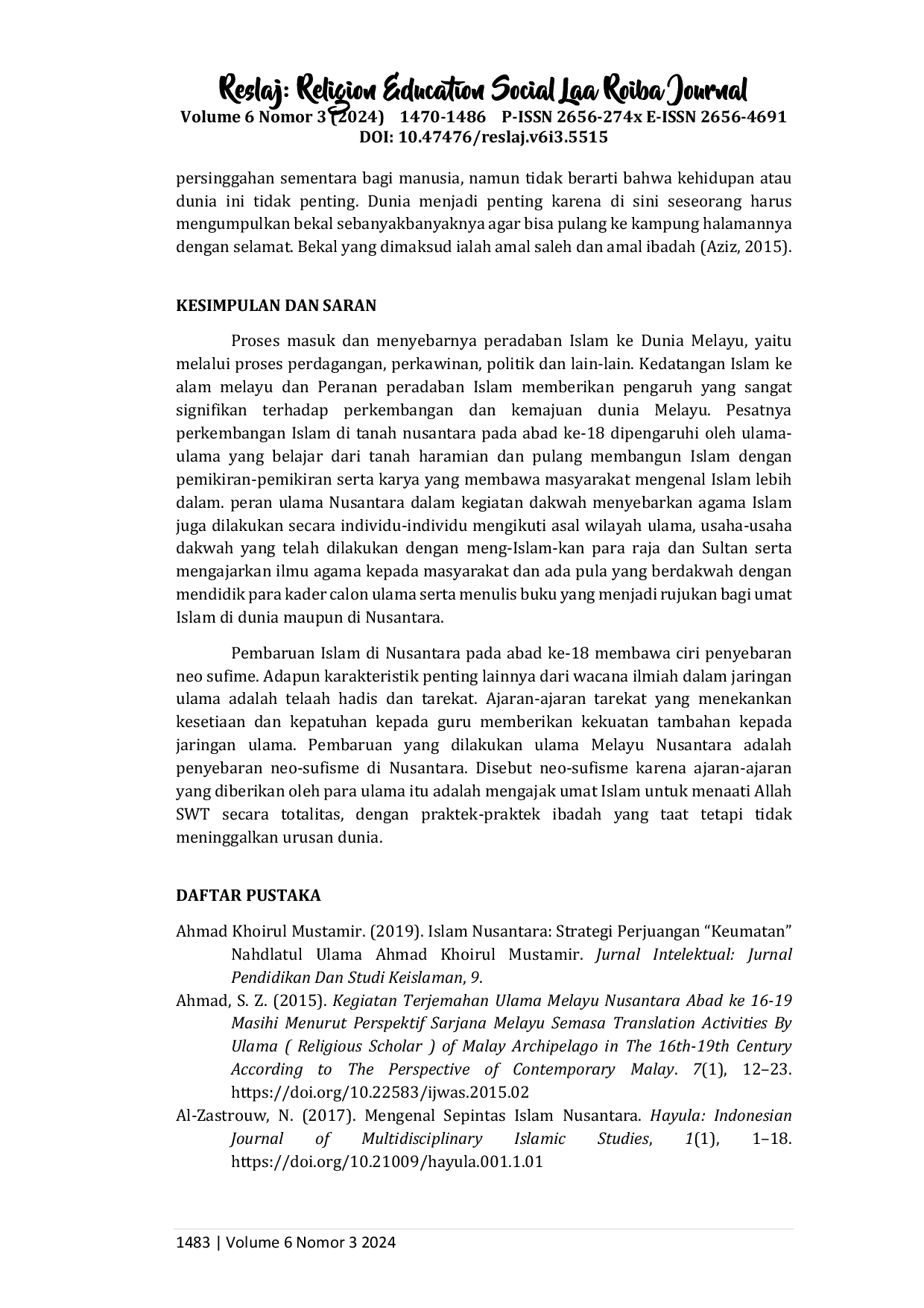 JURIS Kultur Masyarakat Melayu Studi Etnografi Islam Melayu Nusantara Abad 18