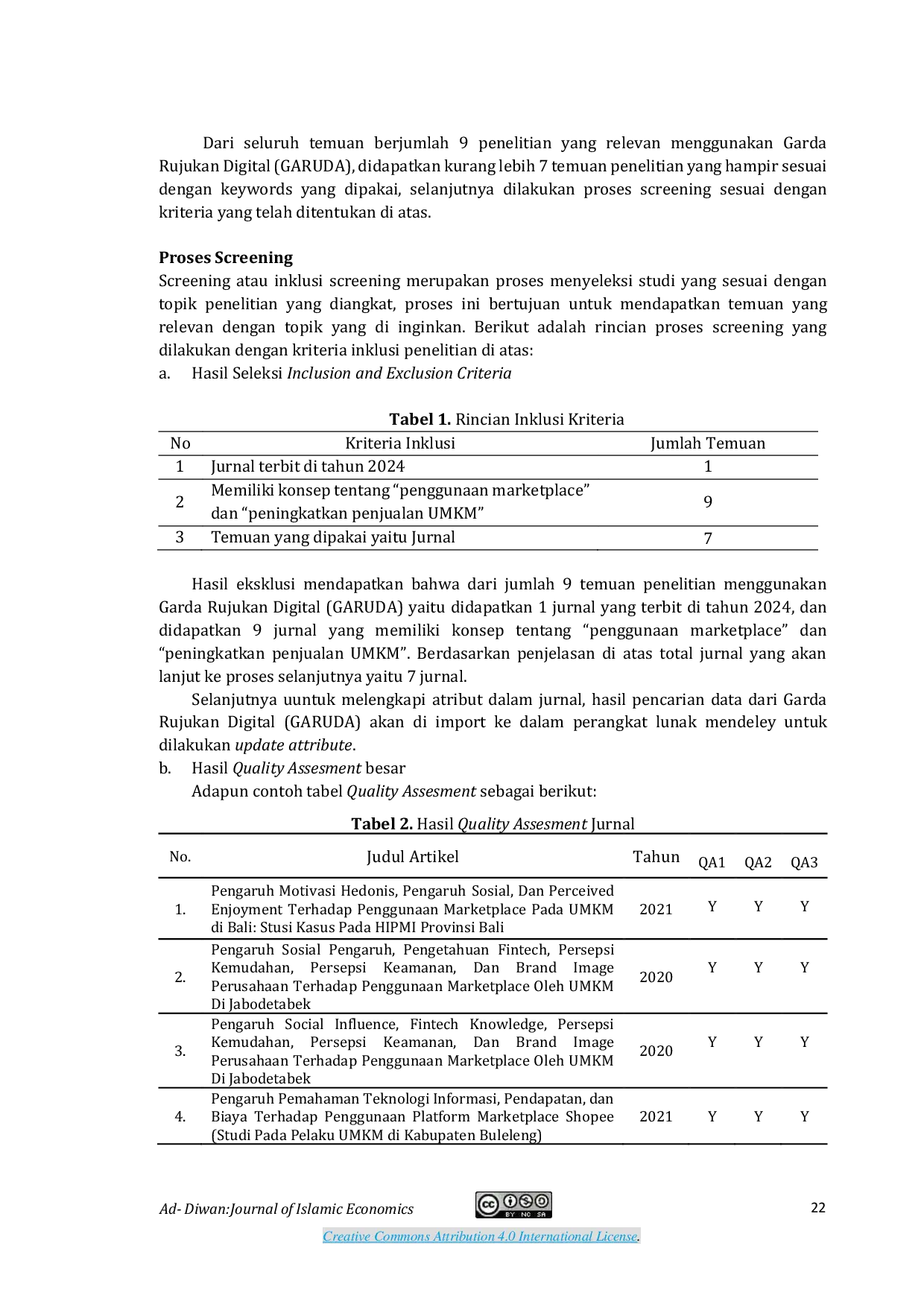 JURIS Analisis Pengaruh Penggunaan Marketplace Terhadap Peningkatan Penjualan UMKM Tinjauan Menggunakan Metode Systematic Literature Review