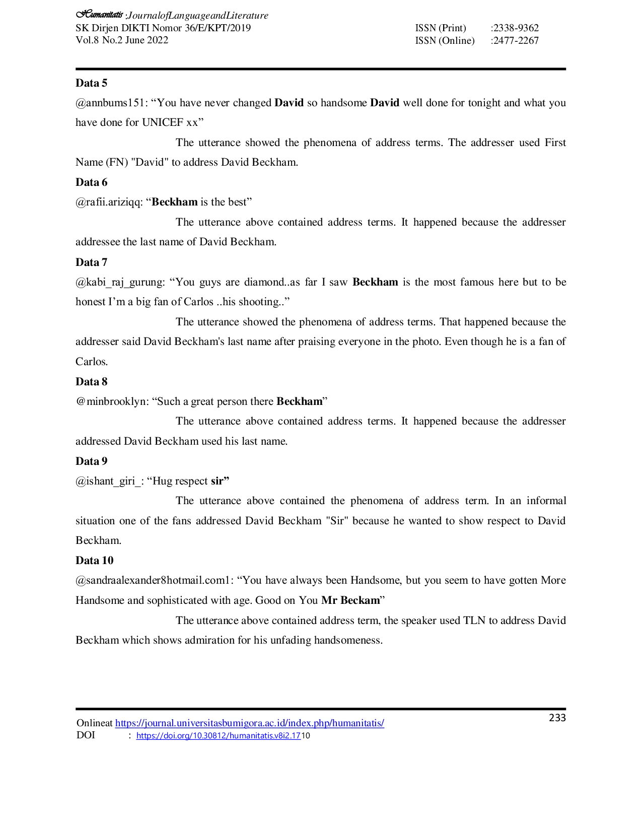 JURIS Address Term Used By The Instagram Users